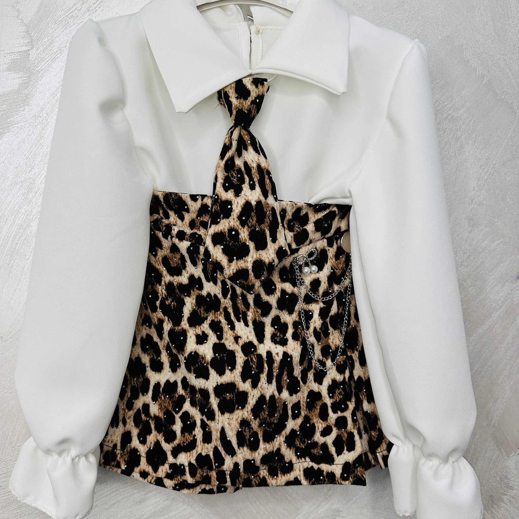 Completo bimba cravatta animalier