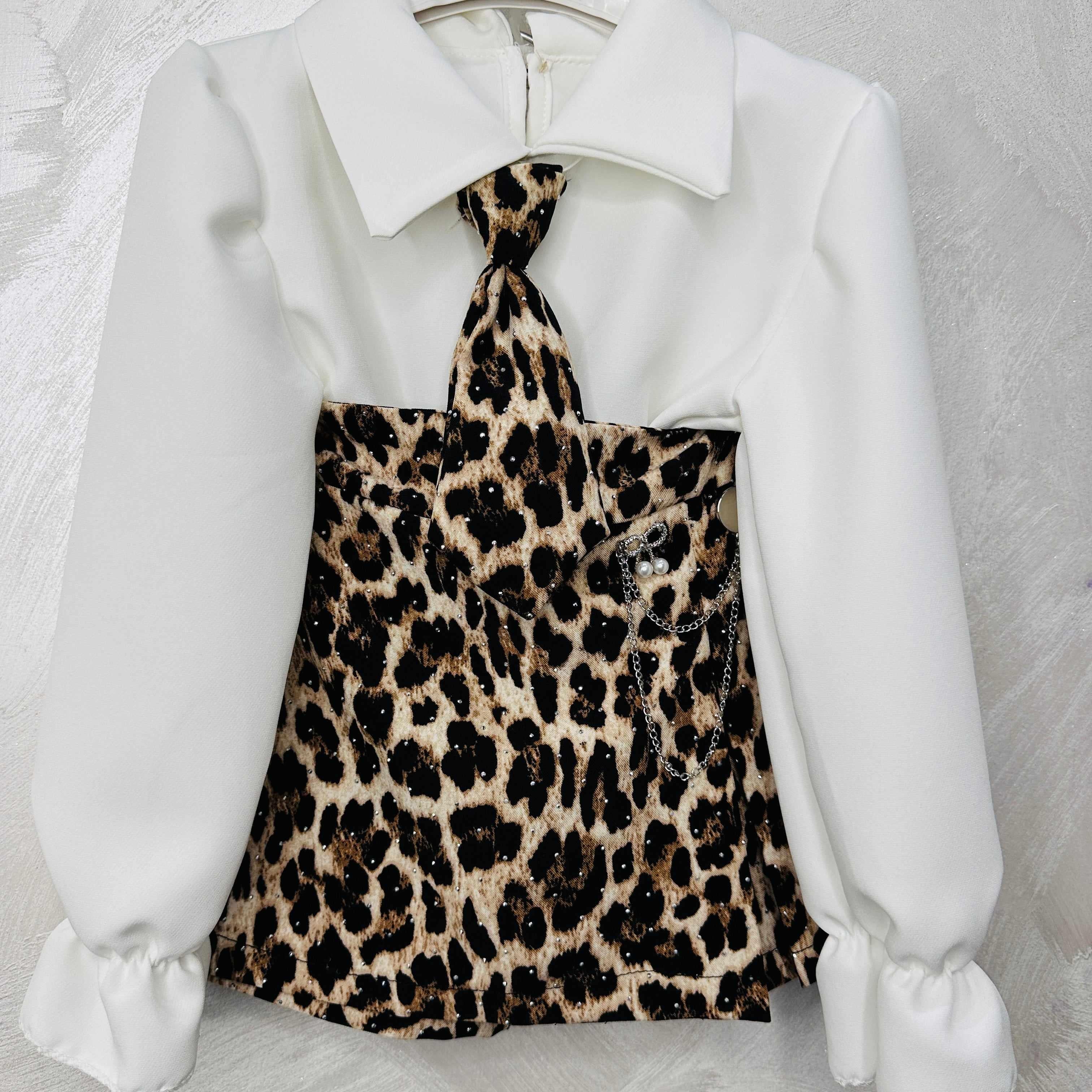 Completo bimba cravatta animalier