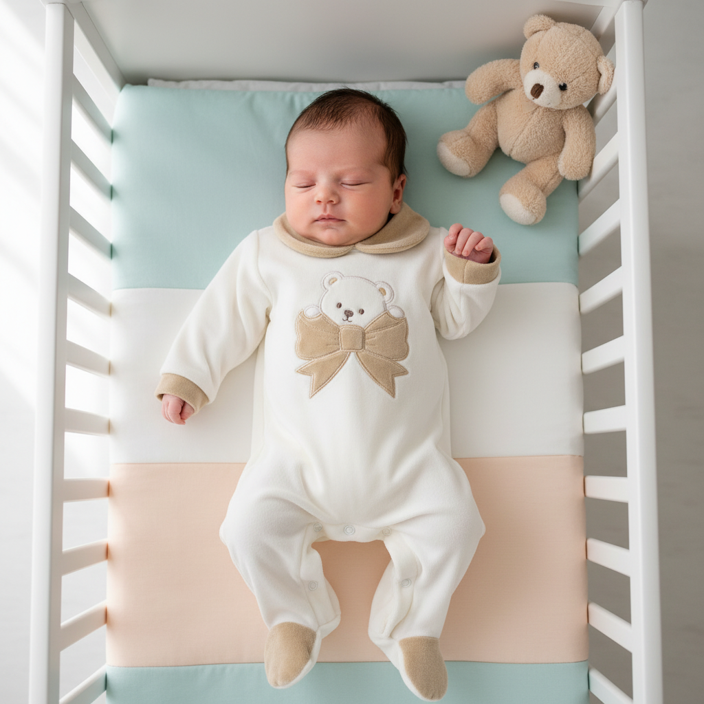 Tutina ciniglia orso fiocchettino beige 30511