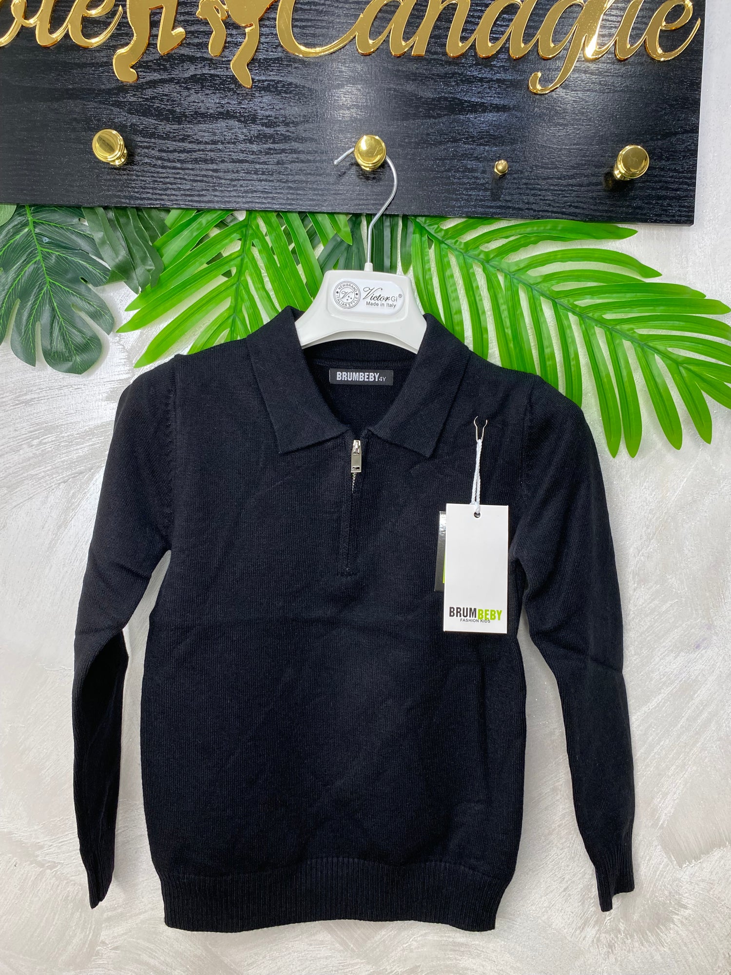 Maglioncino Zip Girocollo Style Fighetto  105 Nero