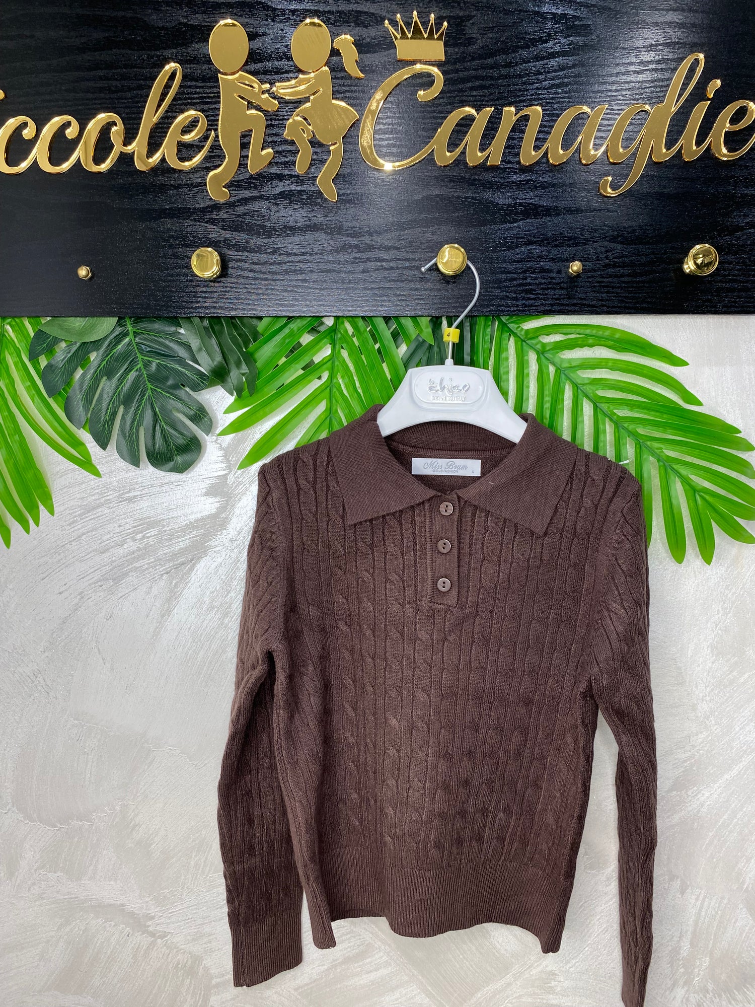 Maglioncino Girls Elegant Chic 2237 Brown