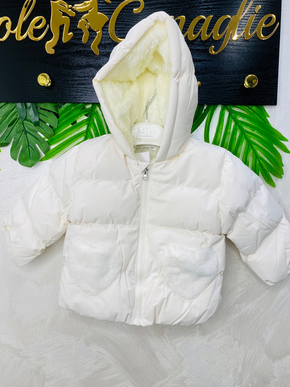 Giubbotto Cuore Pelliccia Ly2382 Bianco