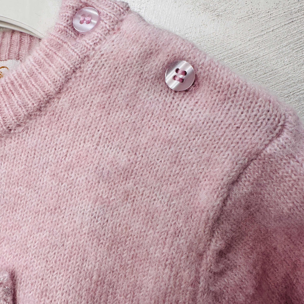 Maglioncino bimba fiocco Rosa