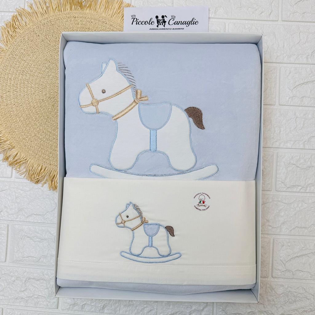 Set Completo Carrozzina cavallo celeste 35412