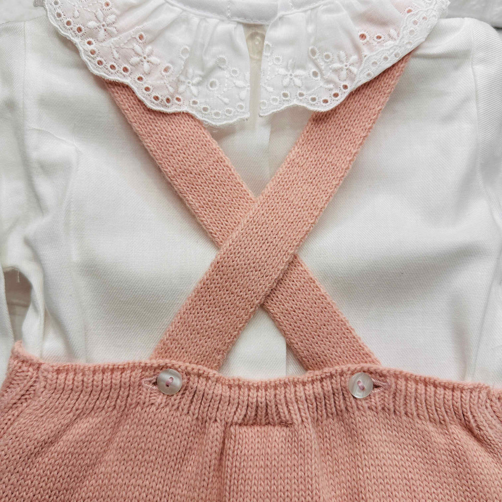 Salopette fiocco rosa