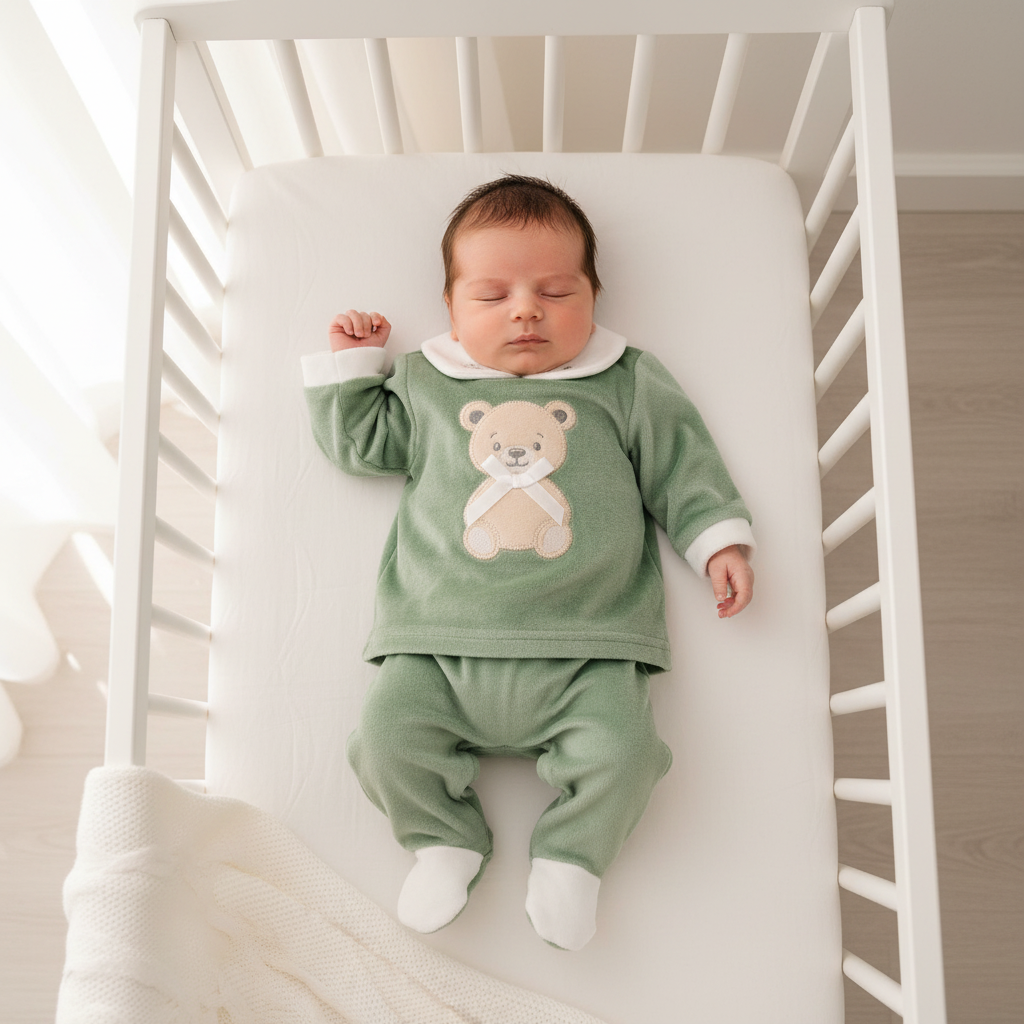 Tutina Completo Ciniglia Orsetto Verde Prxb505/5f