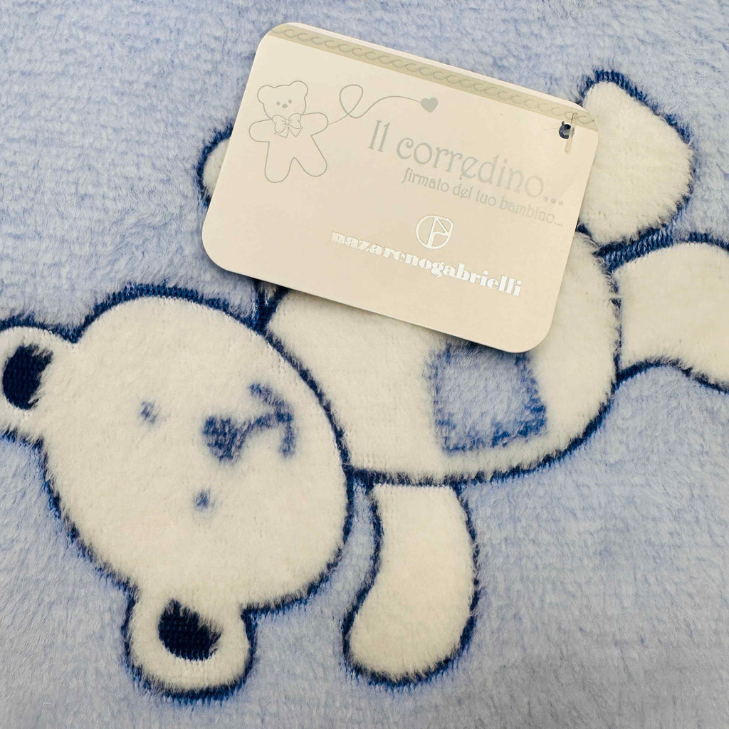 Coperta pile orso celeste