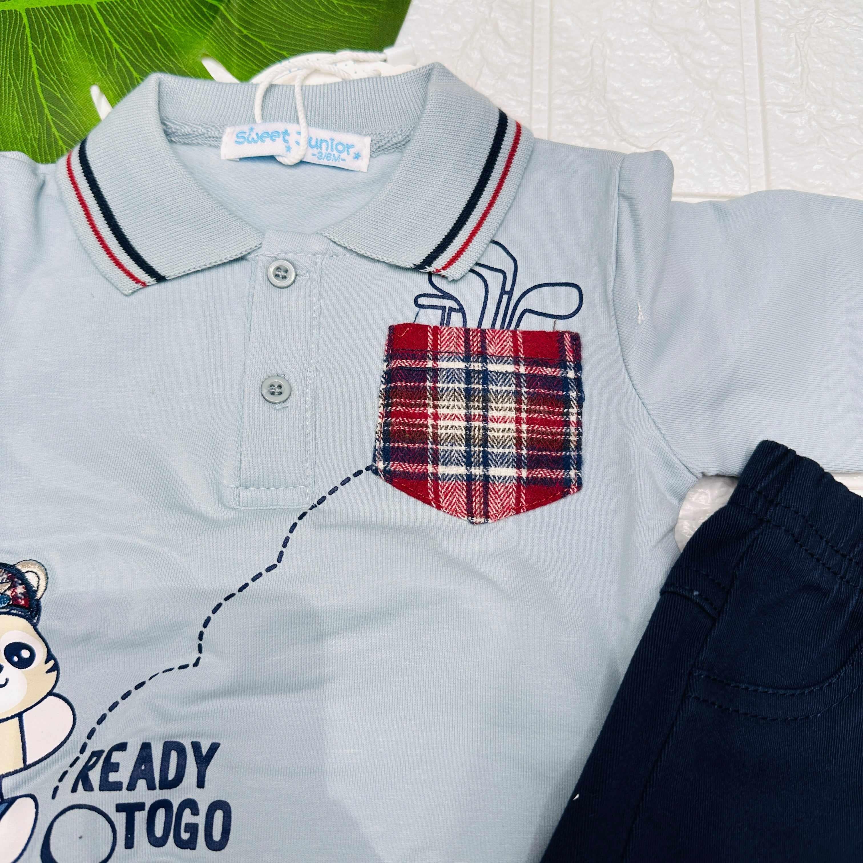 Completo Polo Bimbo celeste