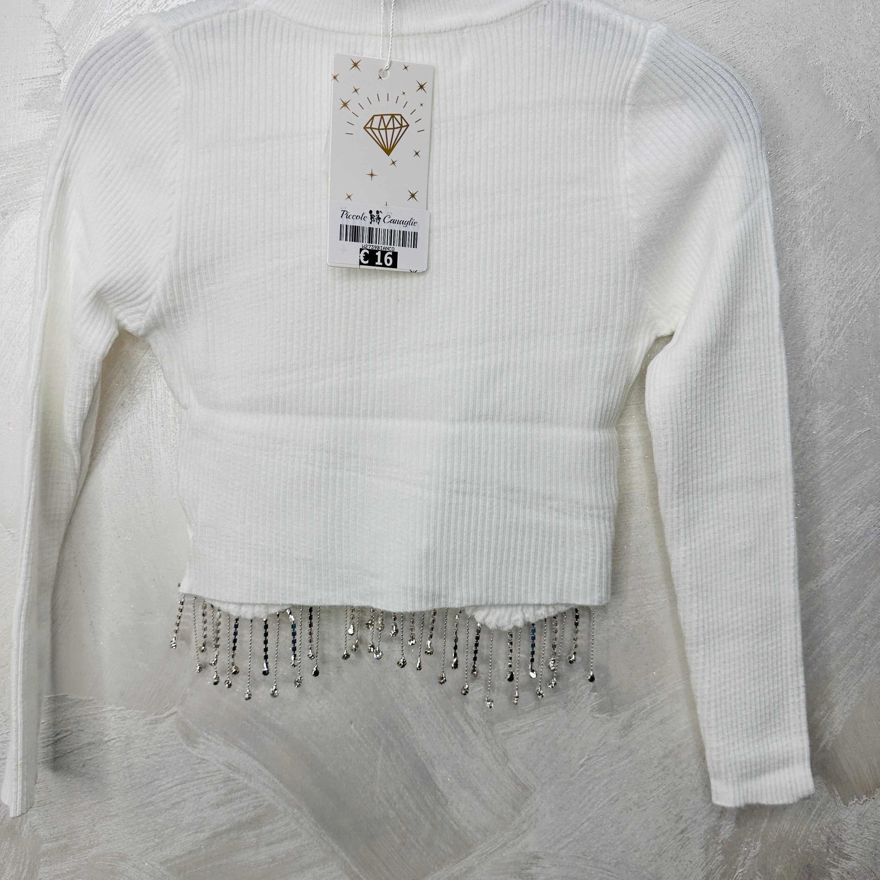 Maglioncino Bimba pendenti bianco