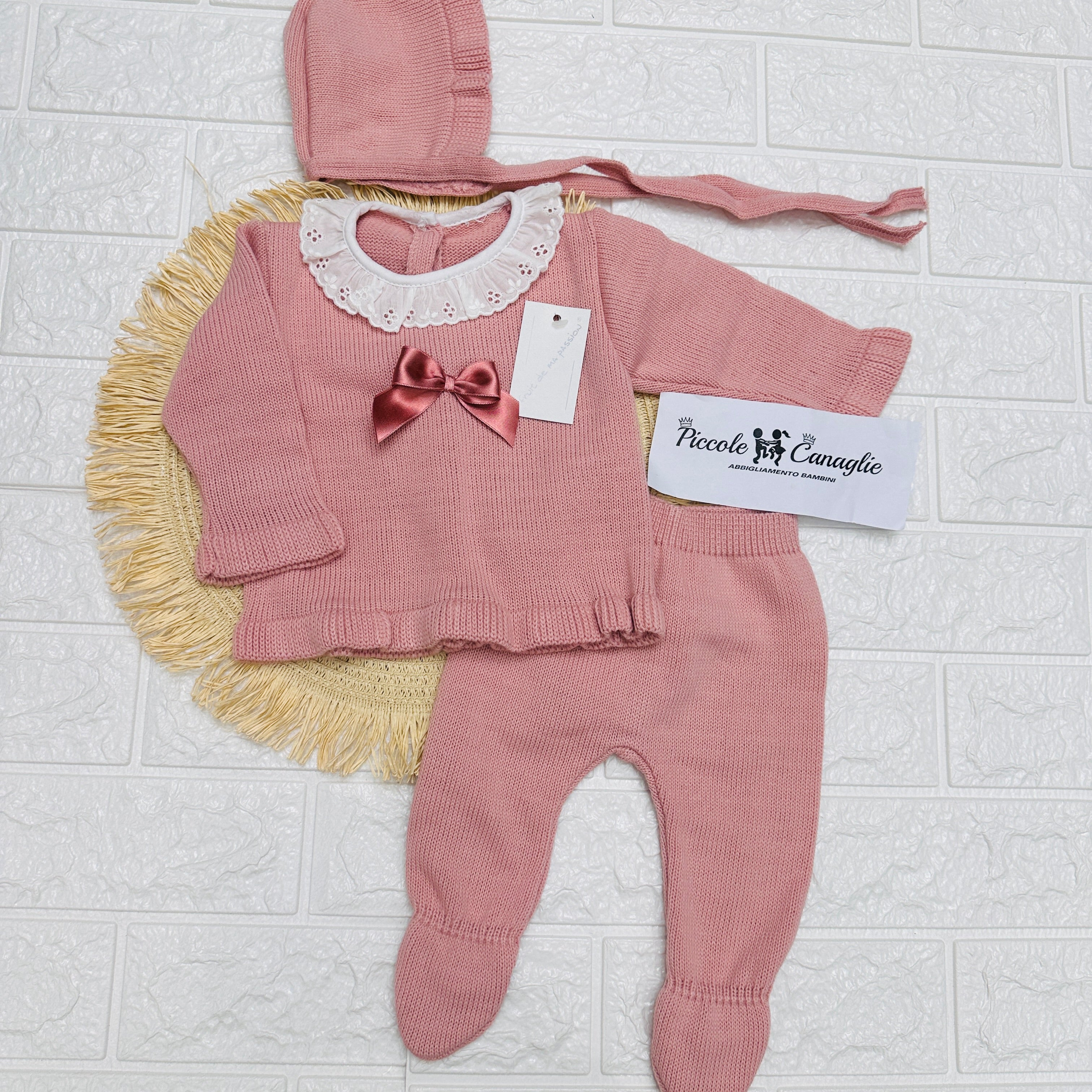 Completo 0-3 mesi rosa antico 1069