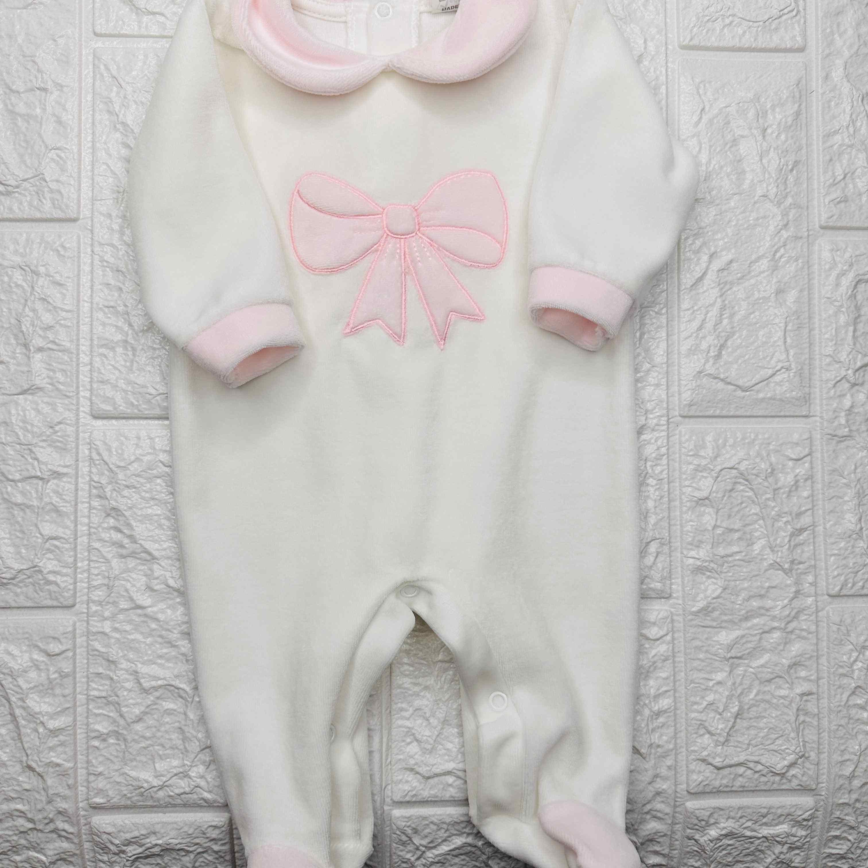 Tutina ciniglia fiocco rosa 30413