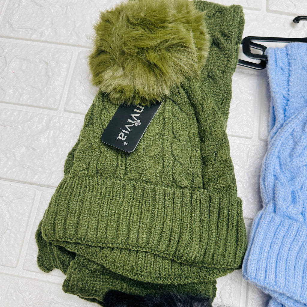 Cappello + sciarpa trecce J33