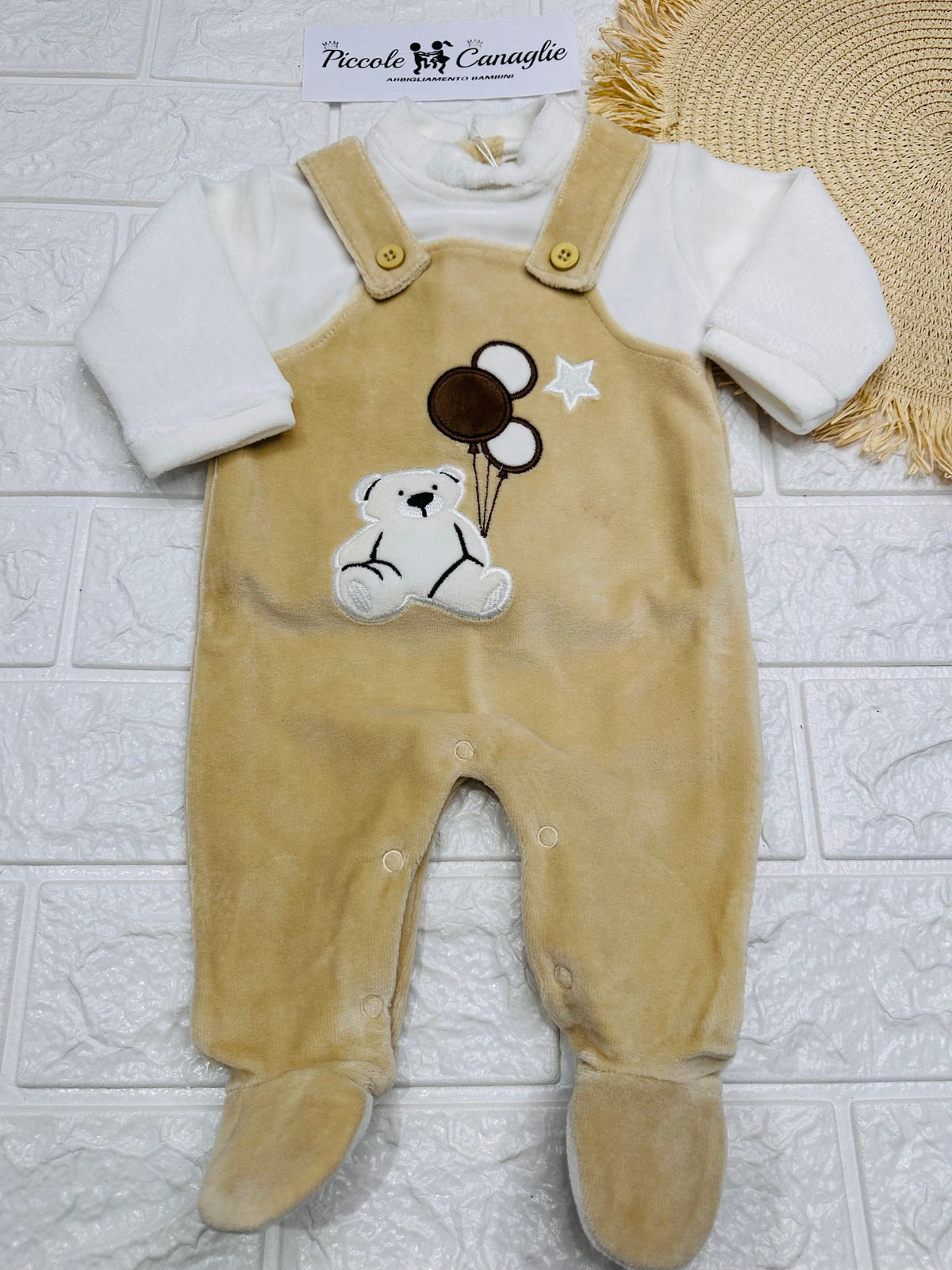Tutina Orsetto Palloncini Giubebe’ Beige Gb9r0060