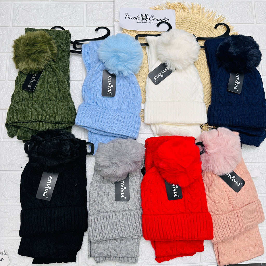 Cappello + sciarpa trecce J33