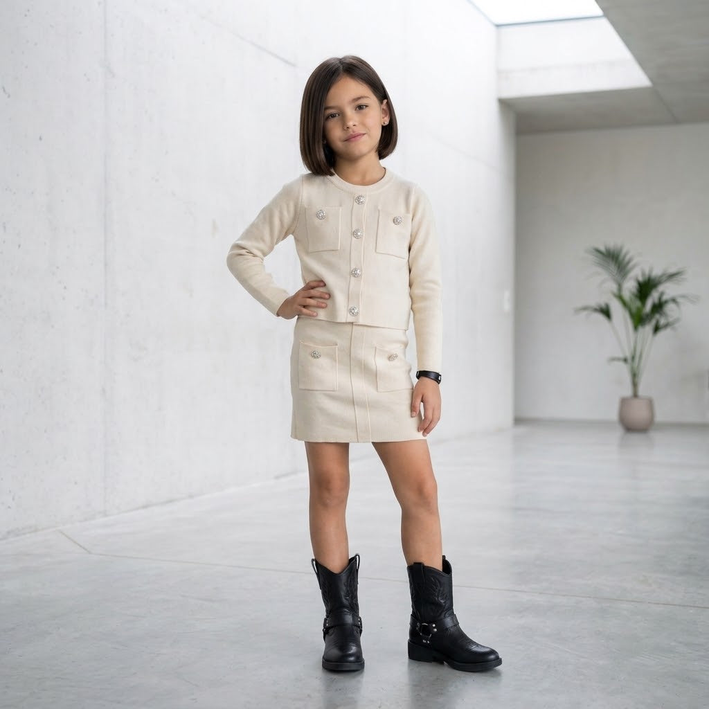 Completo Moon Chic Moda Francese Avorio