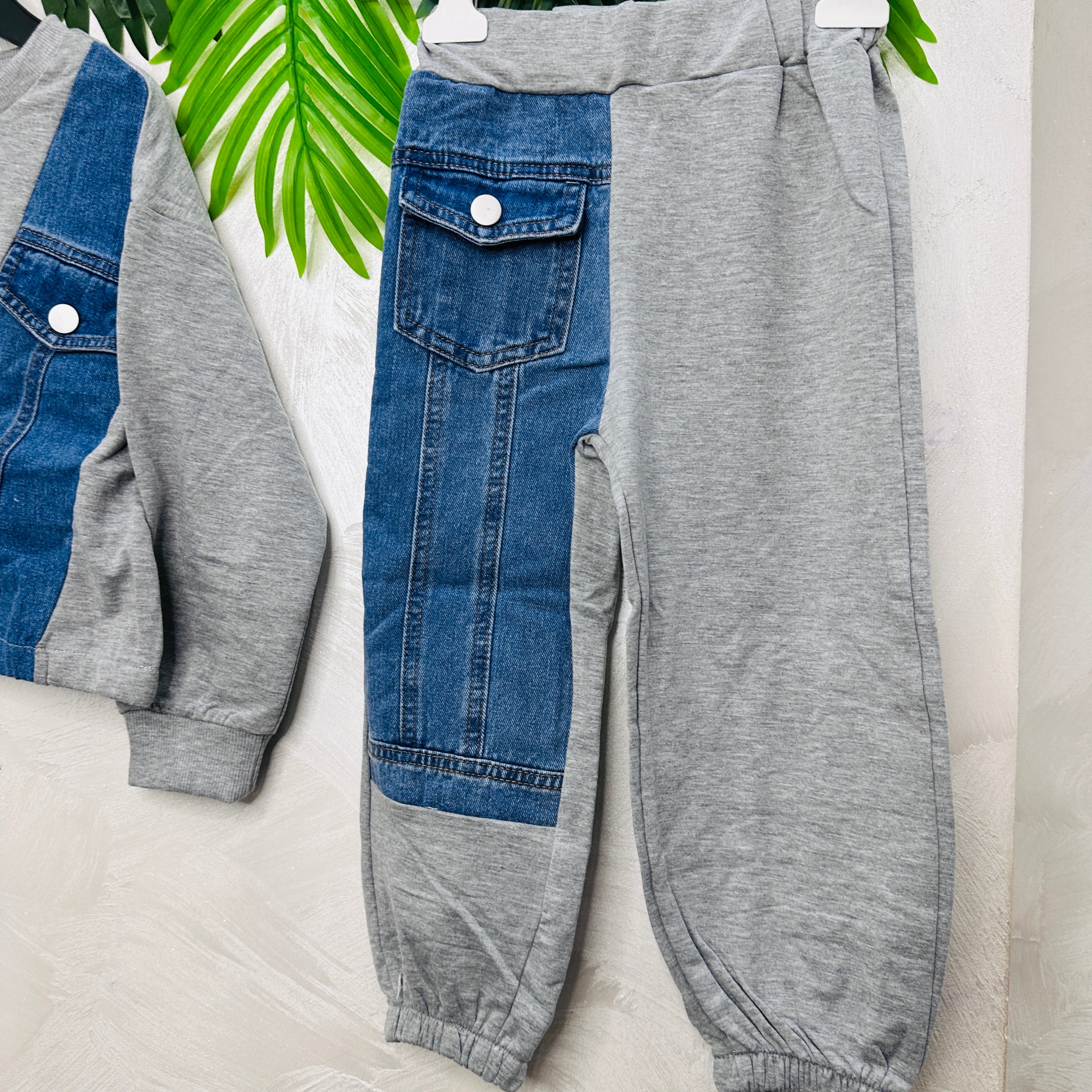 Tuta Style Denim Grigia Felpata
