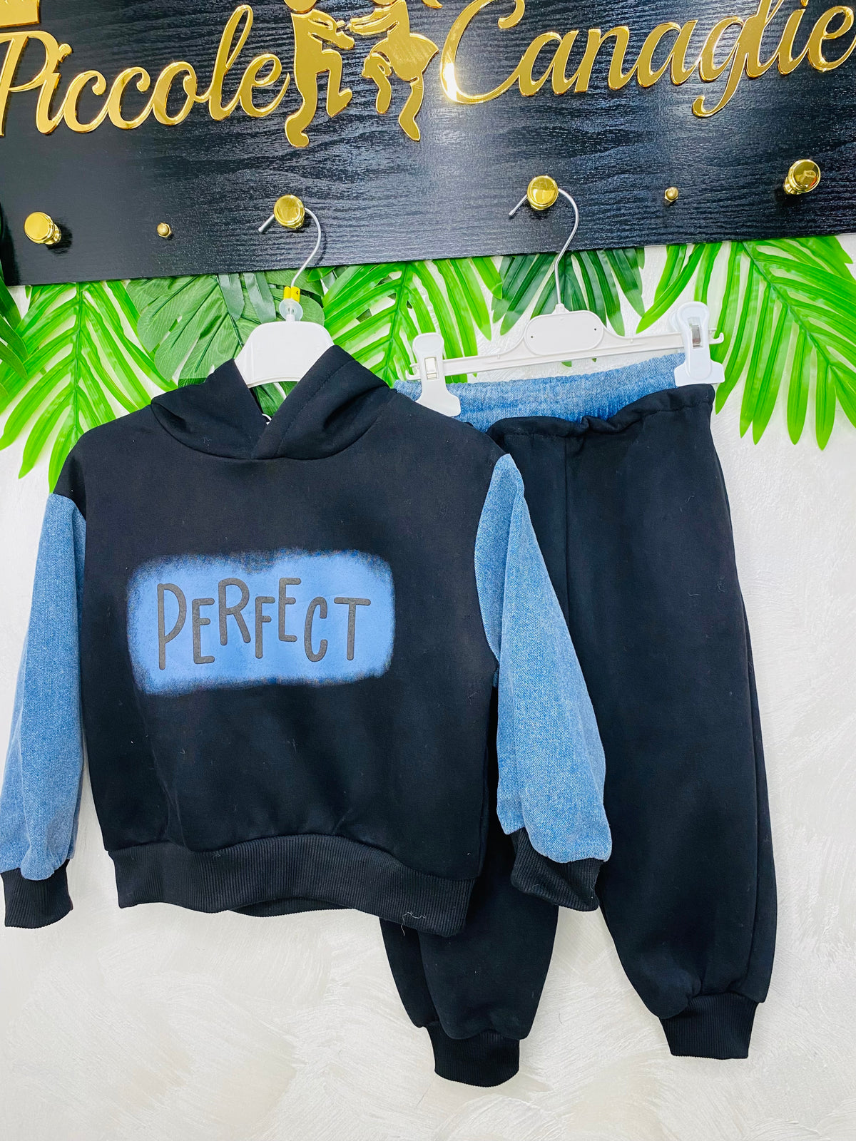 Tuta Perfect Misto Denim Nera B-E639