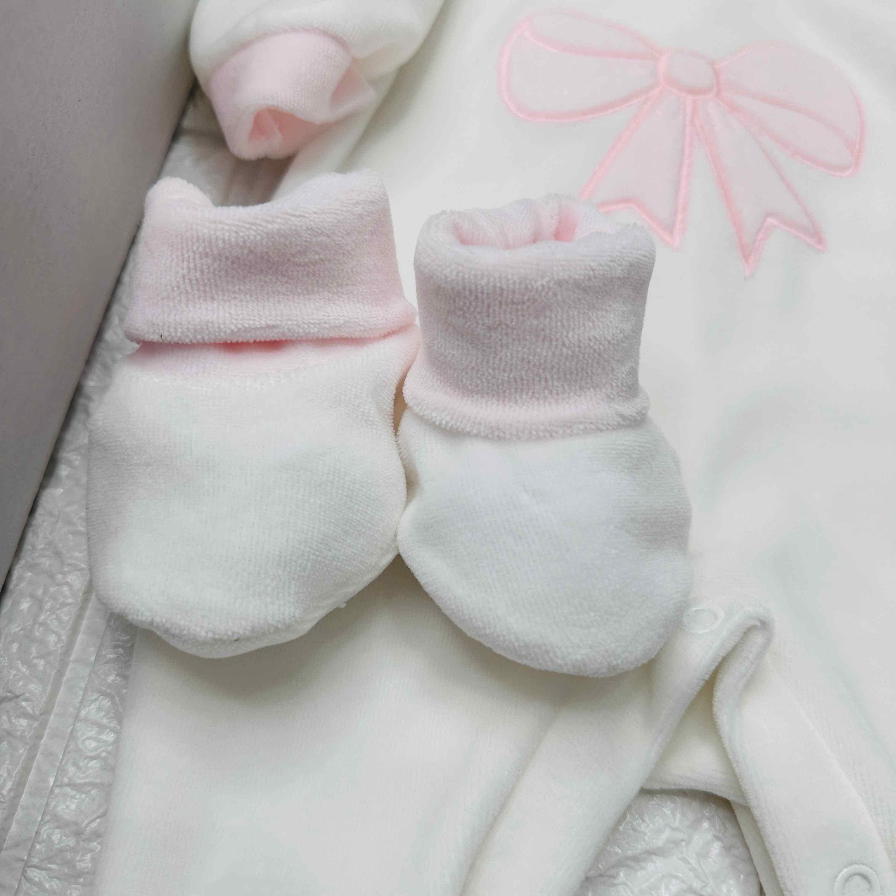 Set completo nascita ciniglia fiocco rosa