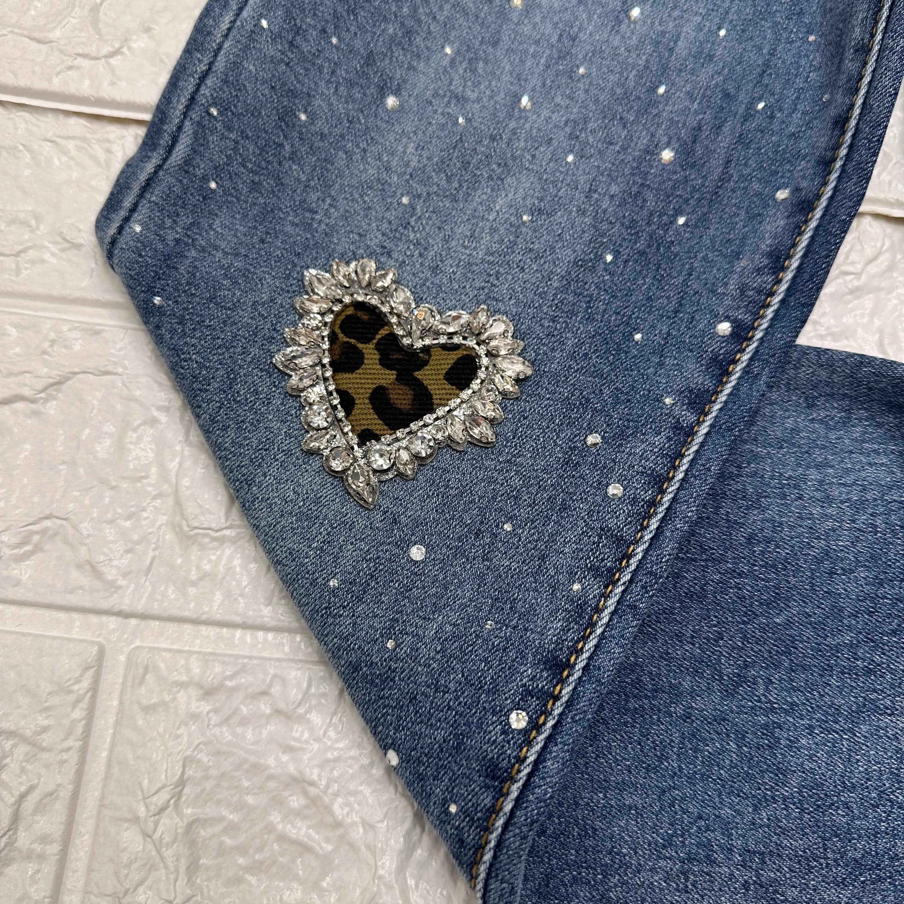 Jeans Bimba Cuore Animalier
