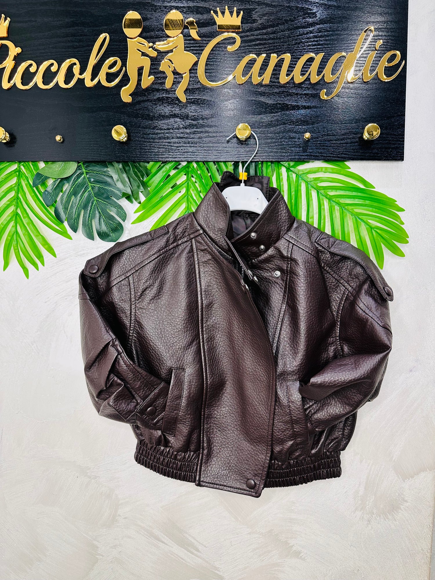 Chiodo Giubbotto  Cropped Marrone Cioccolato