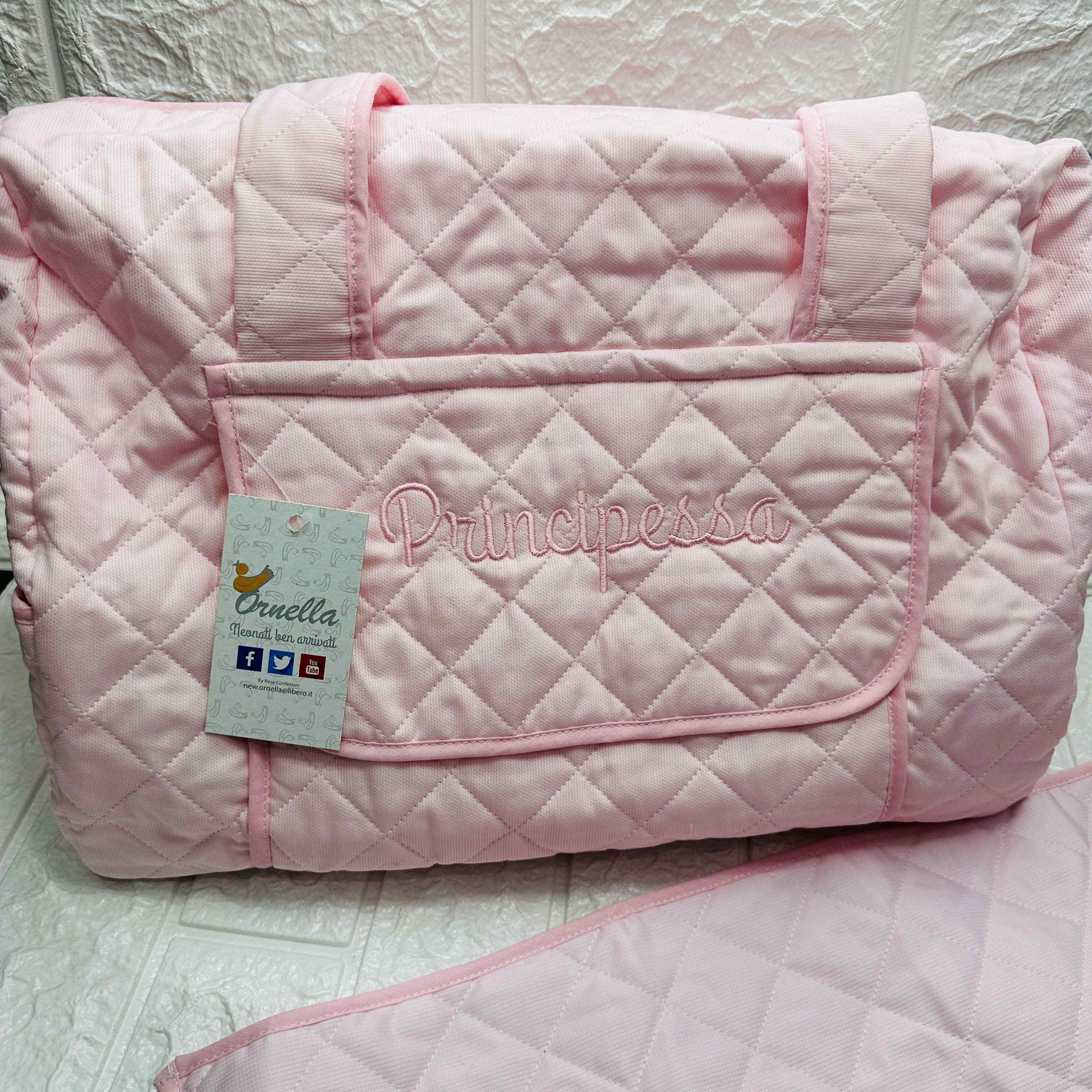 Borsa Nascita Principessa rosa.                  dim 45x30x18
