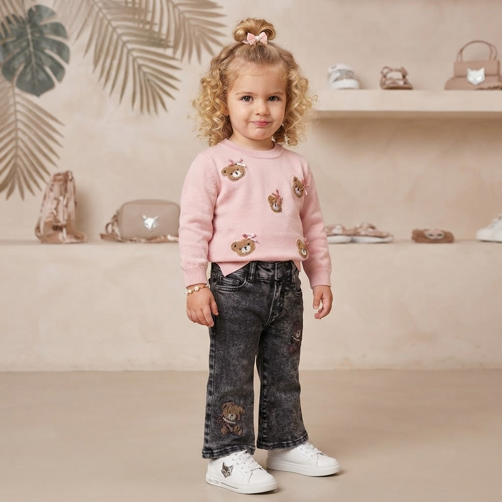 Completo Orsetta Denim Rosa Na5602