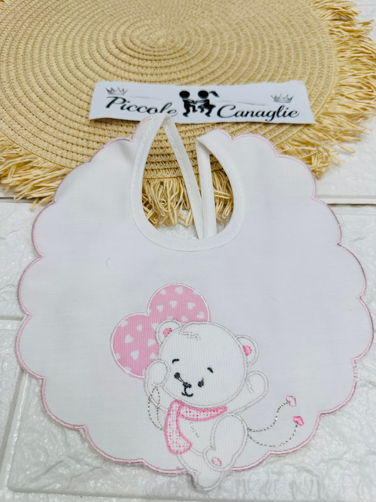 Bavetta Orsetto Sciarpa Rosa Bv