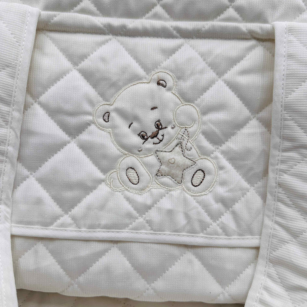 Borsa Nascita orso stella panna.                  dim 45x30x18