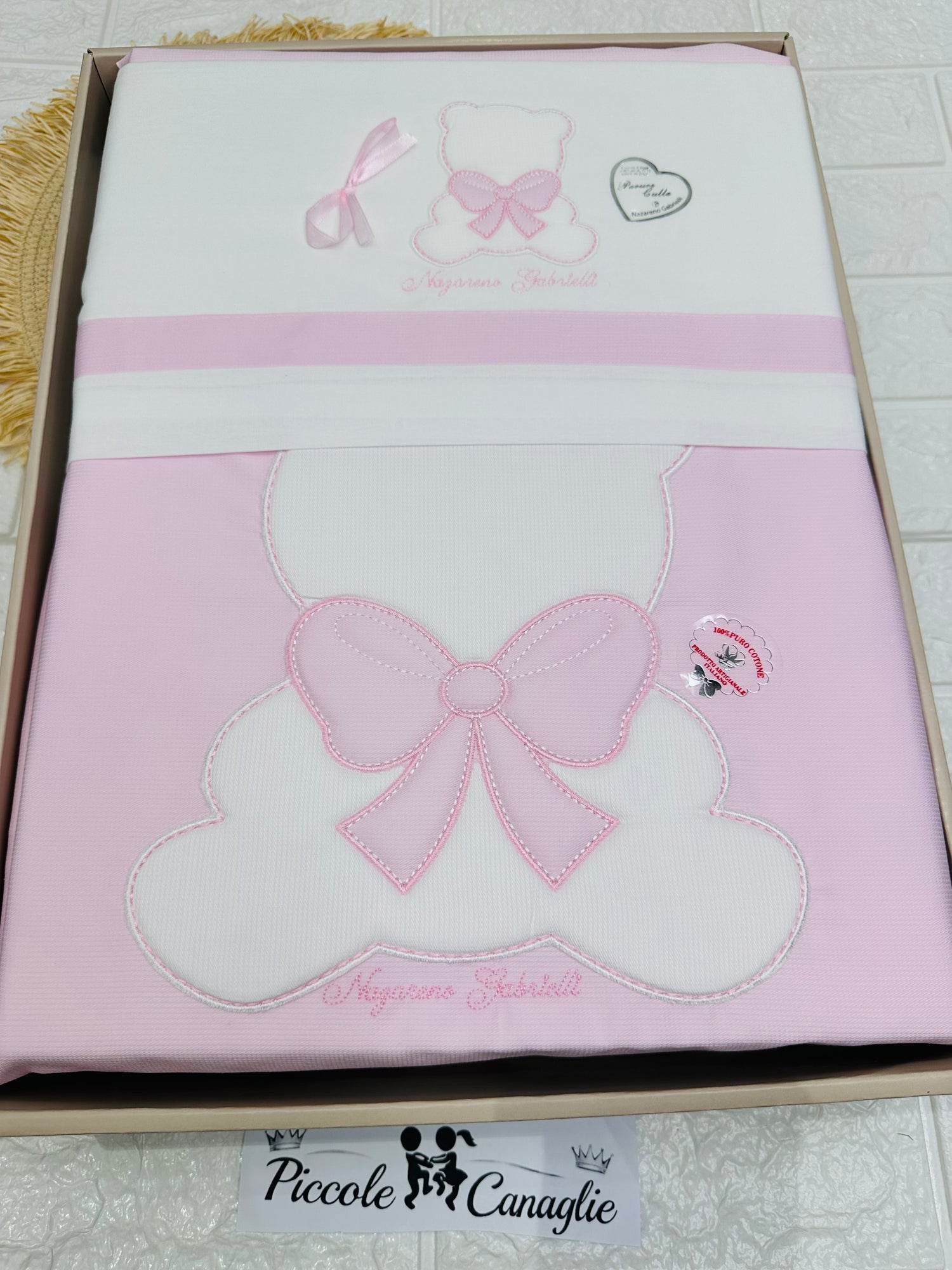 Set Completo Per Next To Me Orso Fiocco Dis30 Ng30021 Rosa