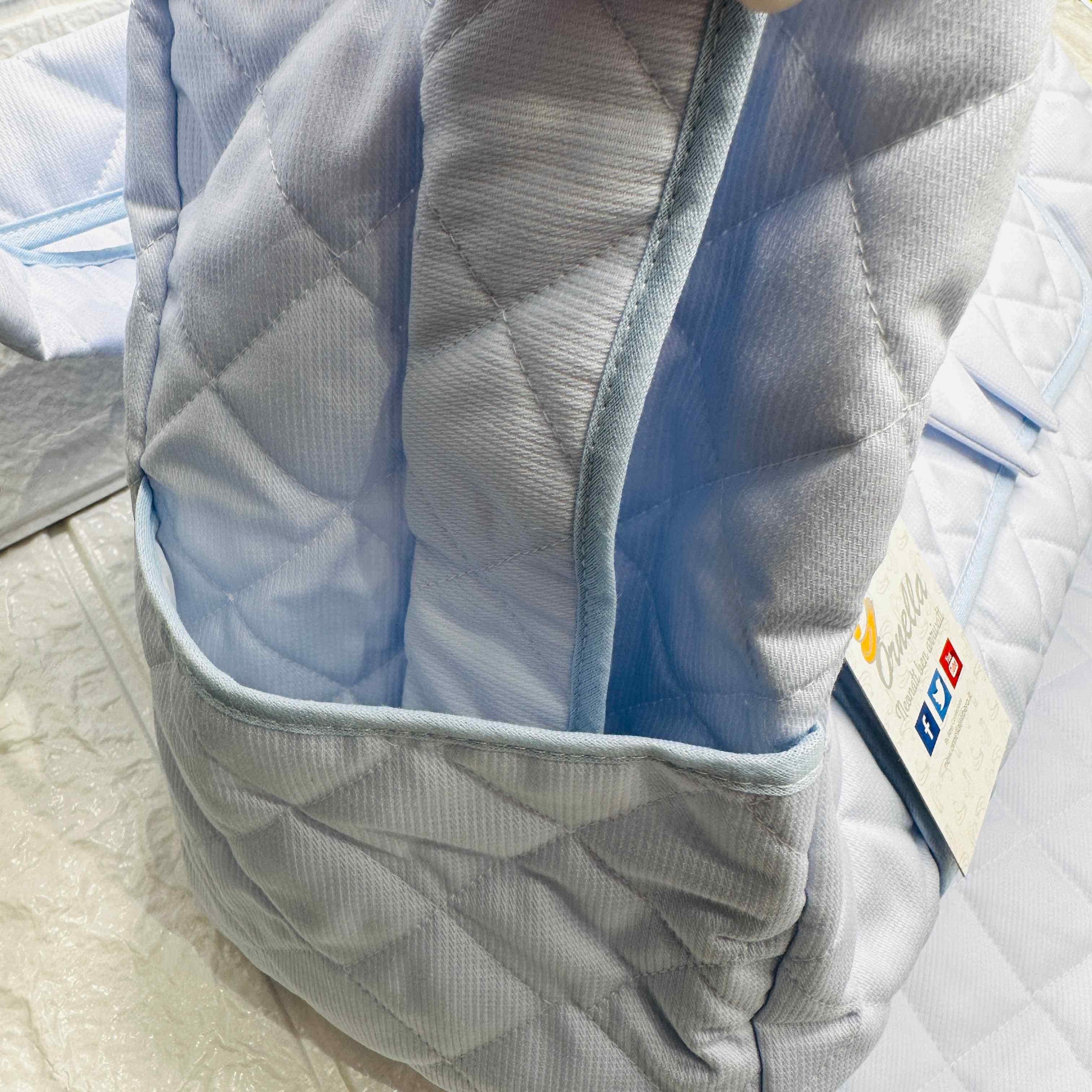 Borsa Nascita Fiocco celeste              dim 45x30x18