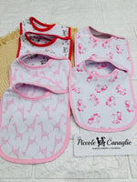 6 Bavette D’Allatamento Con Clip Miste Rosa - Piccole Canaglie - PC28430