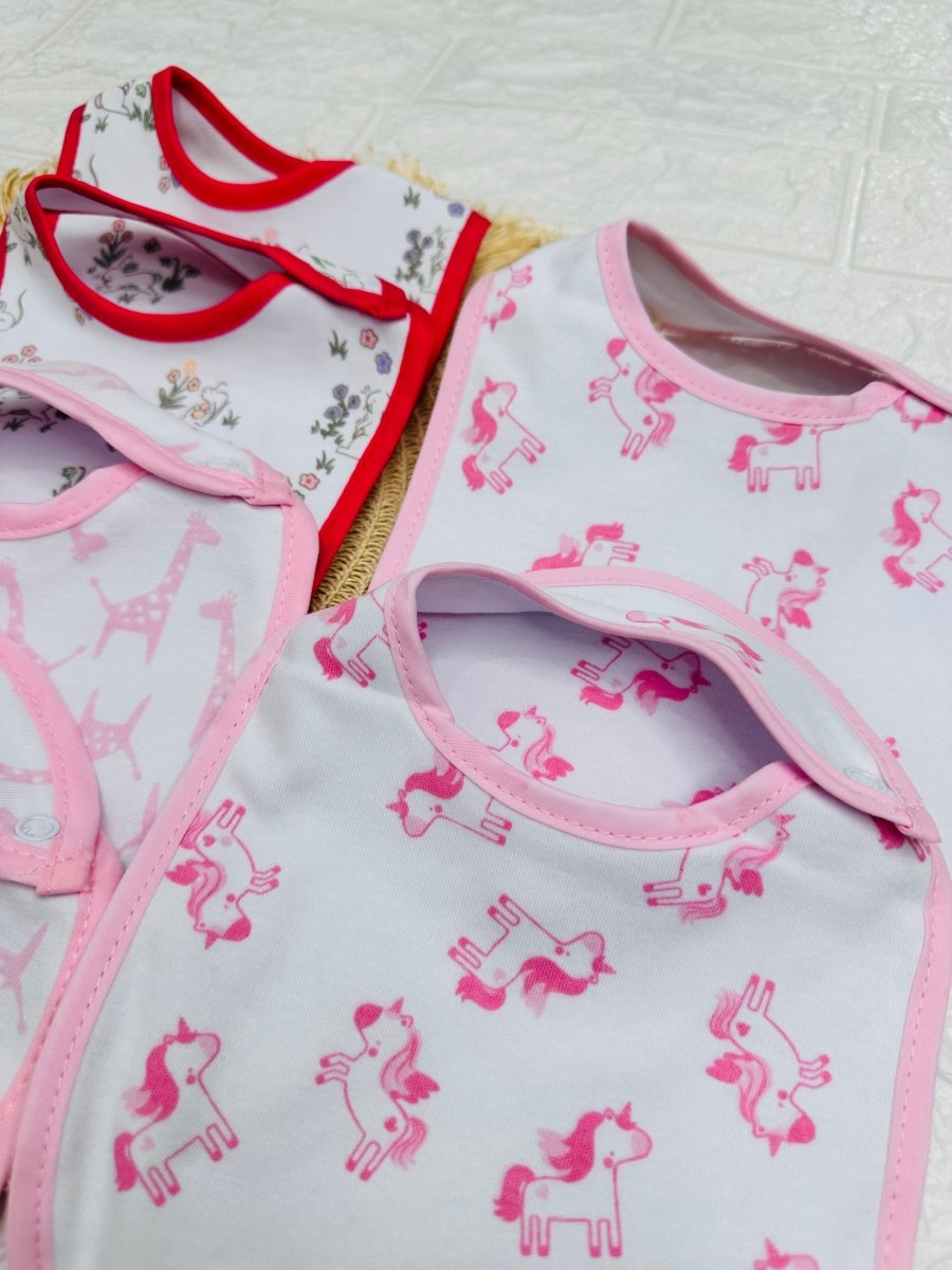 6 Bavette D’Allatamento Con Clip Miste Rosa - Piccole Canaglie - PC28430