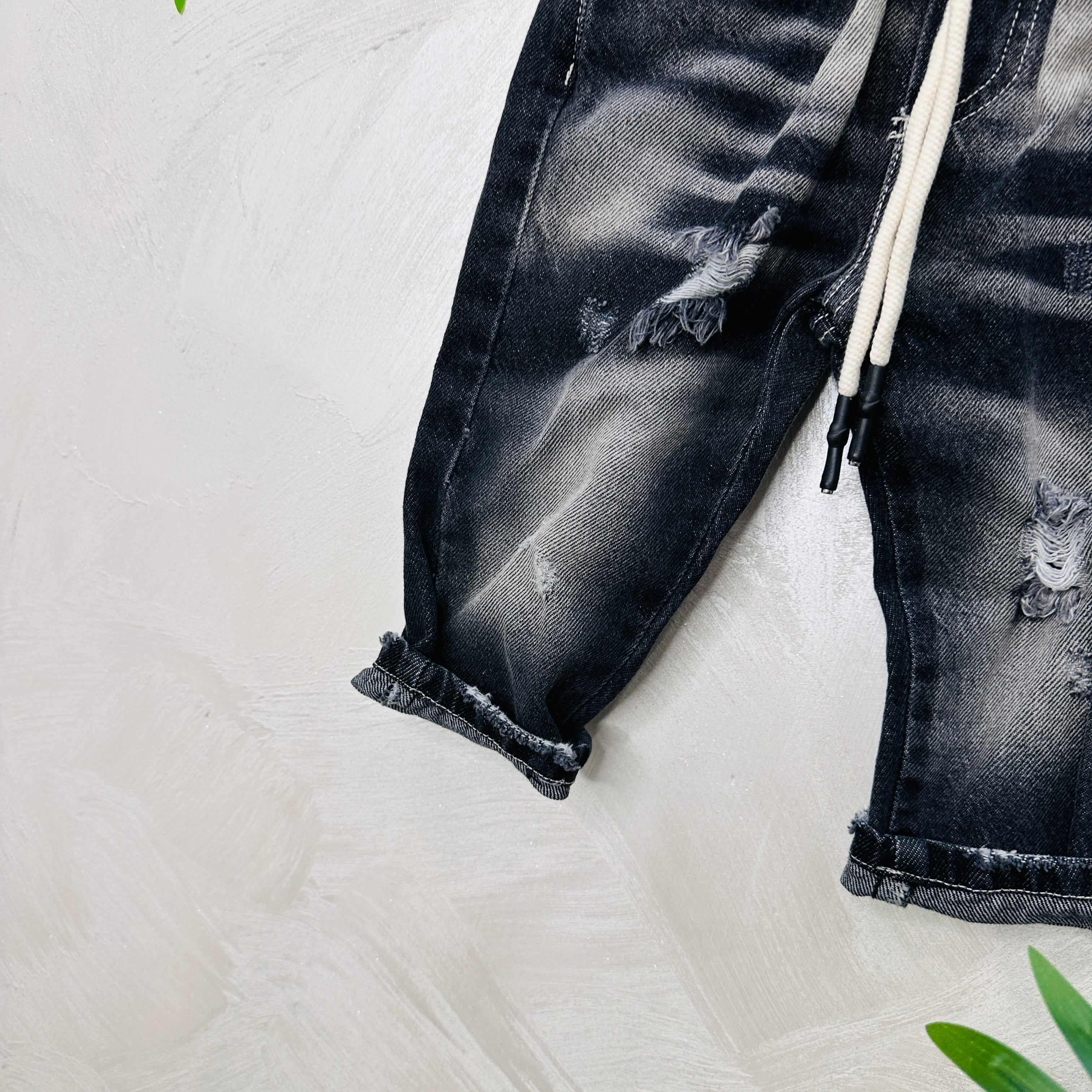 Jeans elastico sfumato Nero mesi