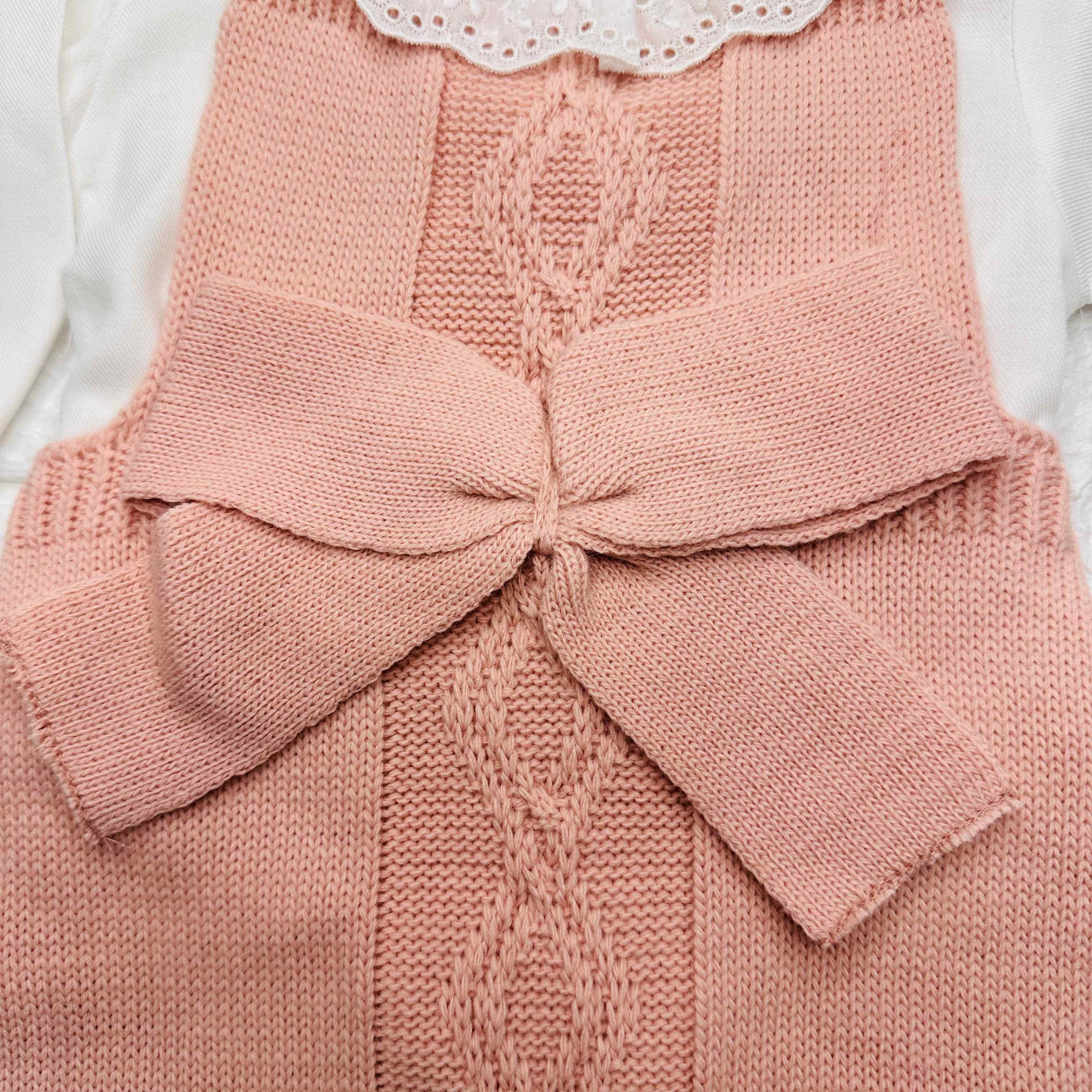 Salopette fiocco rosa