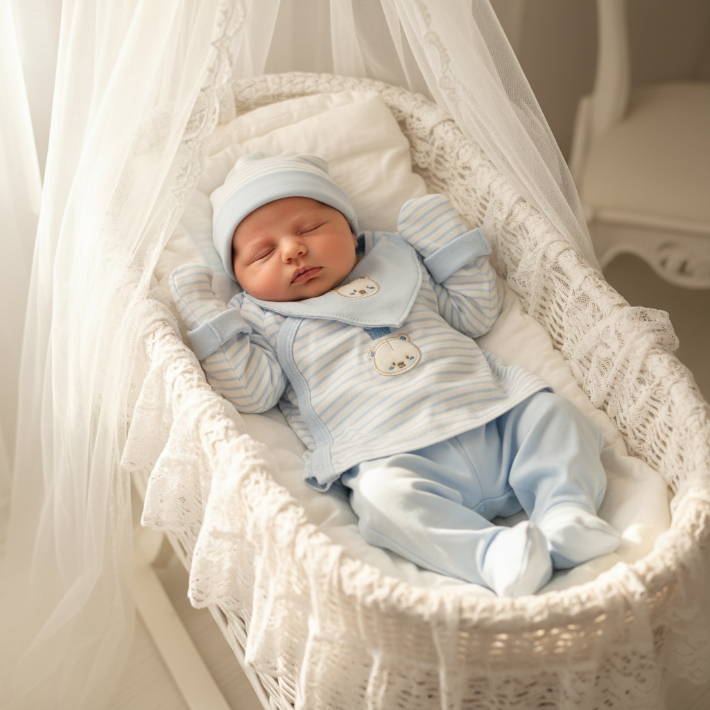 Set Tutina Caldo Cotone  + Cappello + Muffoline+ Bavetta  Celeste Orsettino Lj-3591 Dis 2