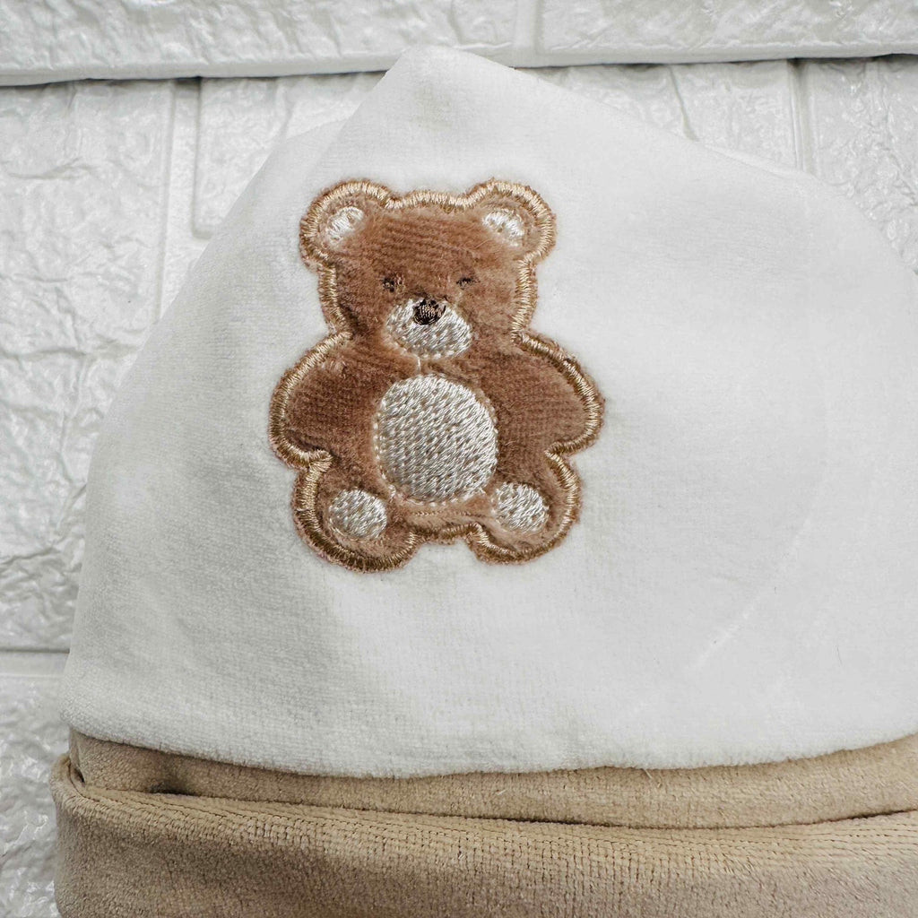 Cappello e Babbucce Ciniglia Orso panna