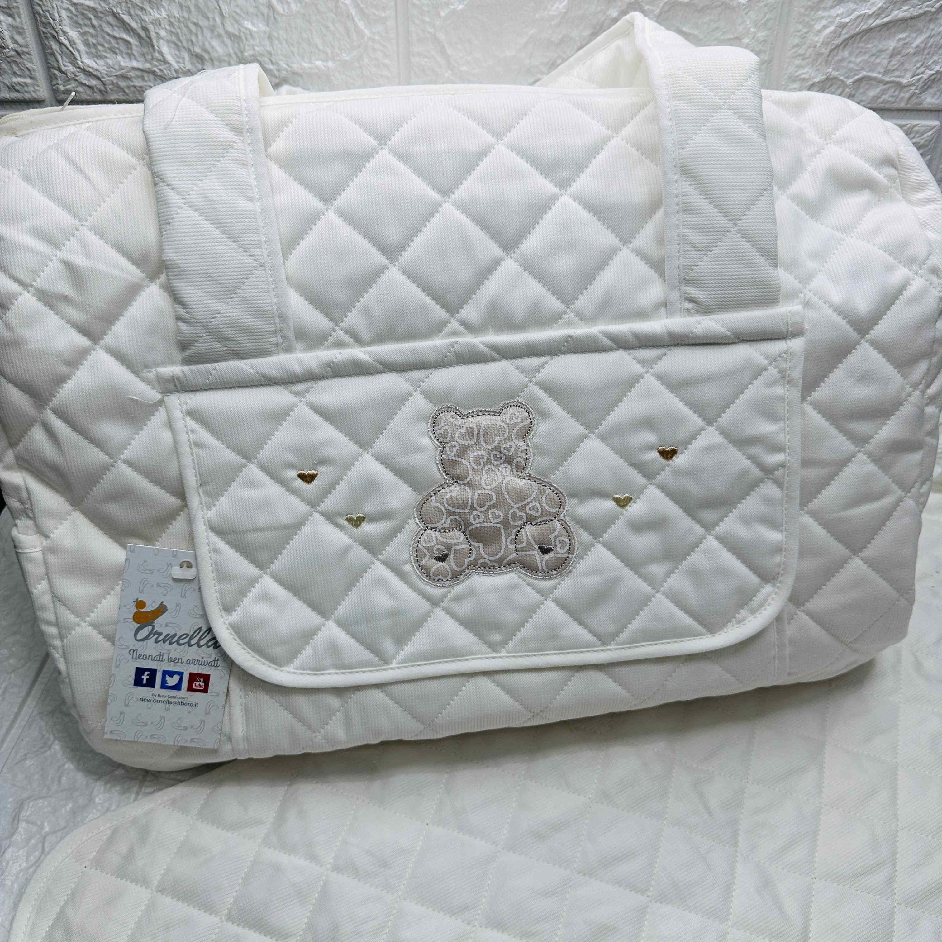 Borsa Nascita orso Panna                dim 45x30x18