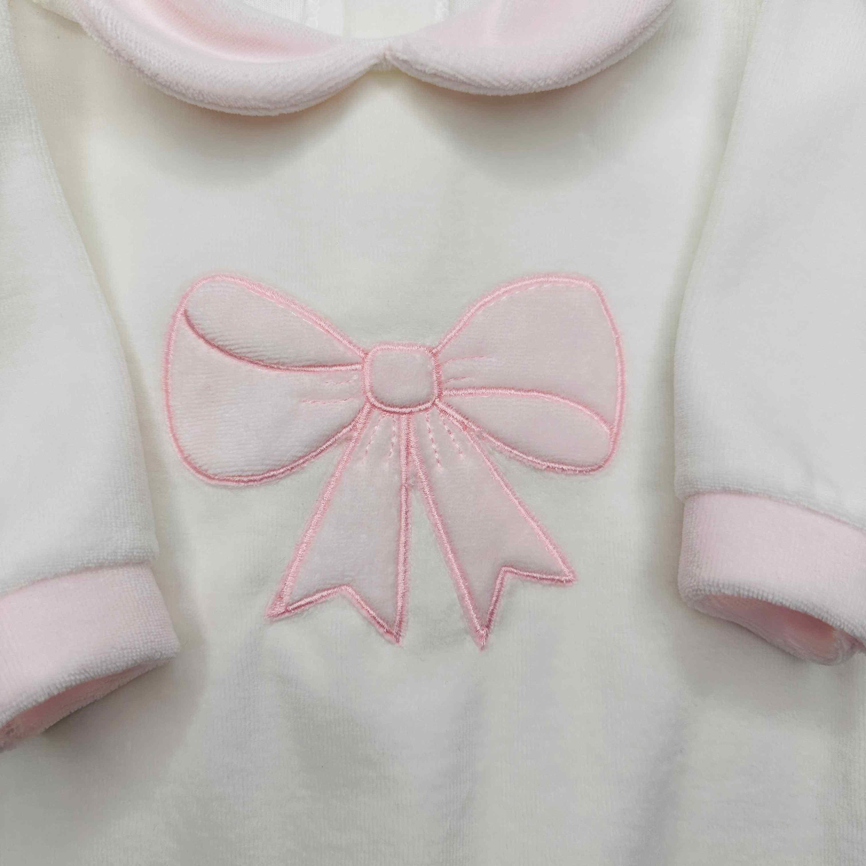 Tutina ciniglia fiocco rosa 30413