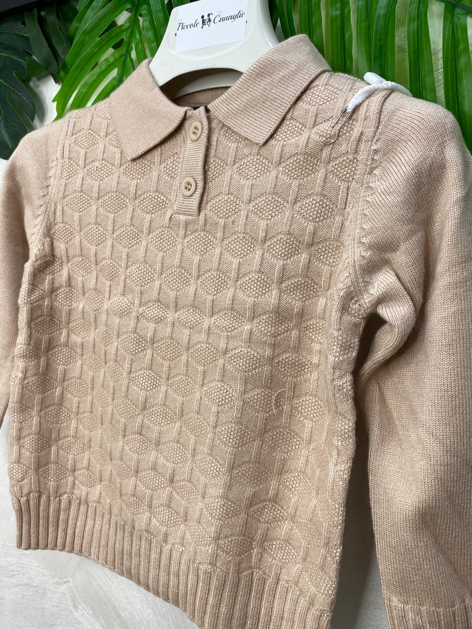 Maglioncino Colletto Trama Alta Linea 5003 Beige