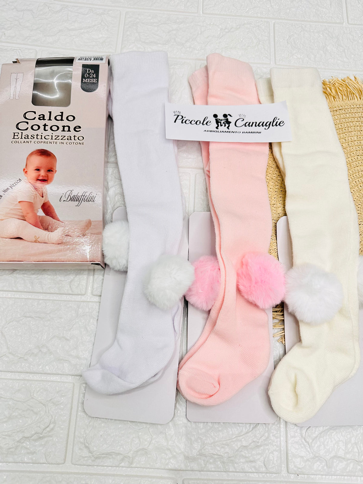 Collant Con Pon Pon B579 Taglia 0-6 Mesi