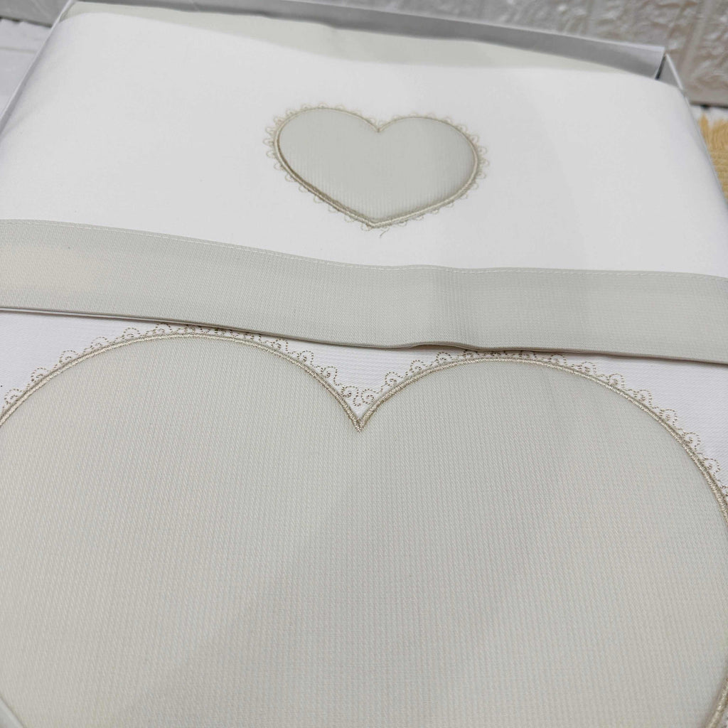 Set completo carrozzina cuore tortora