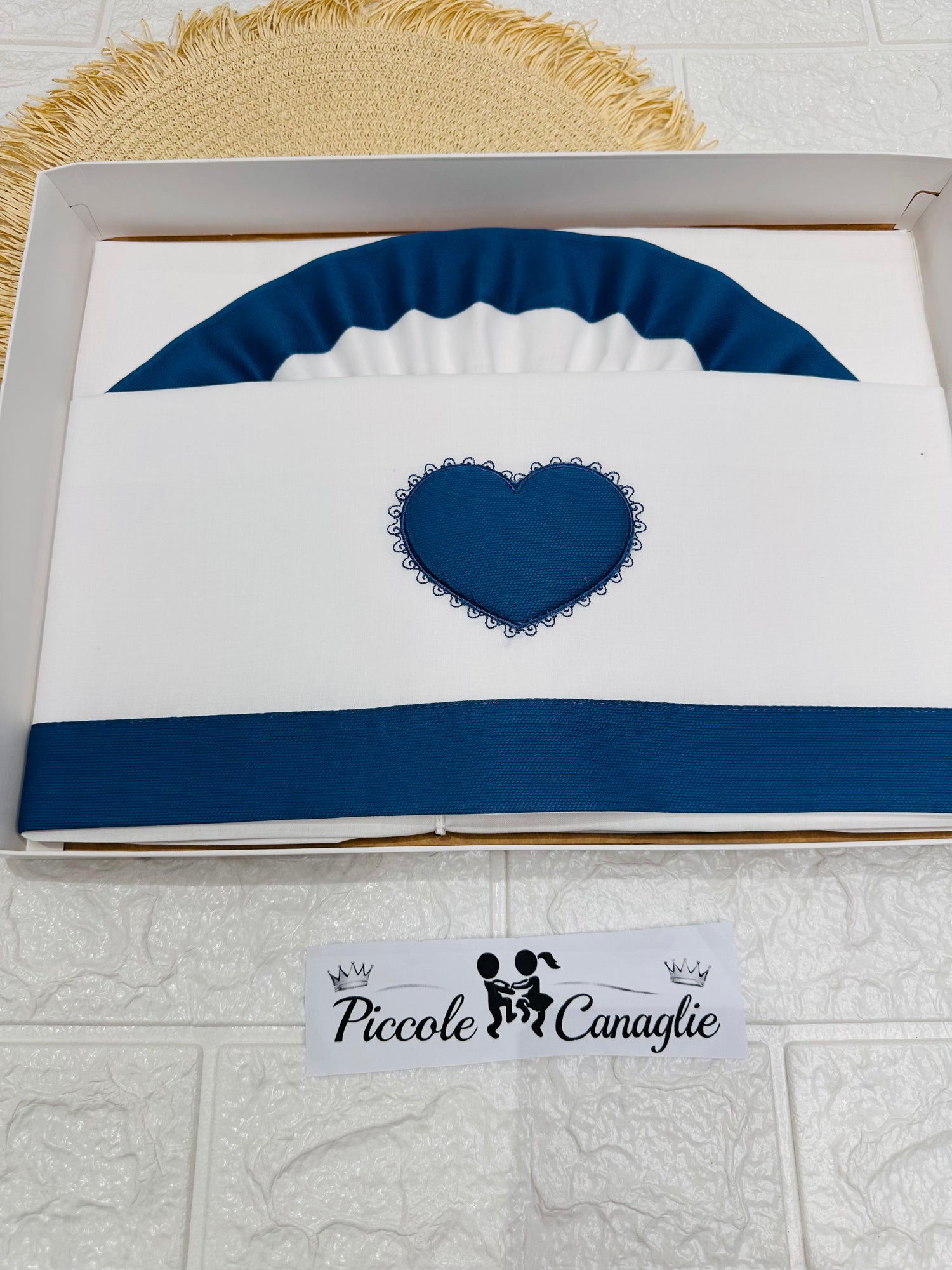 Set Lenzuola Carrozzina Cotone Cuore Carta Da Zucchero   Lc015105r