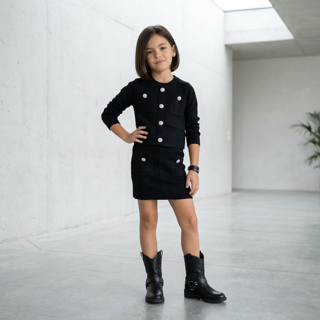 Completo Moon Chic Moda Francese Nero