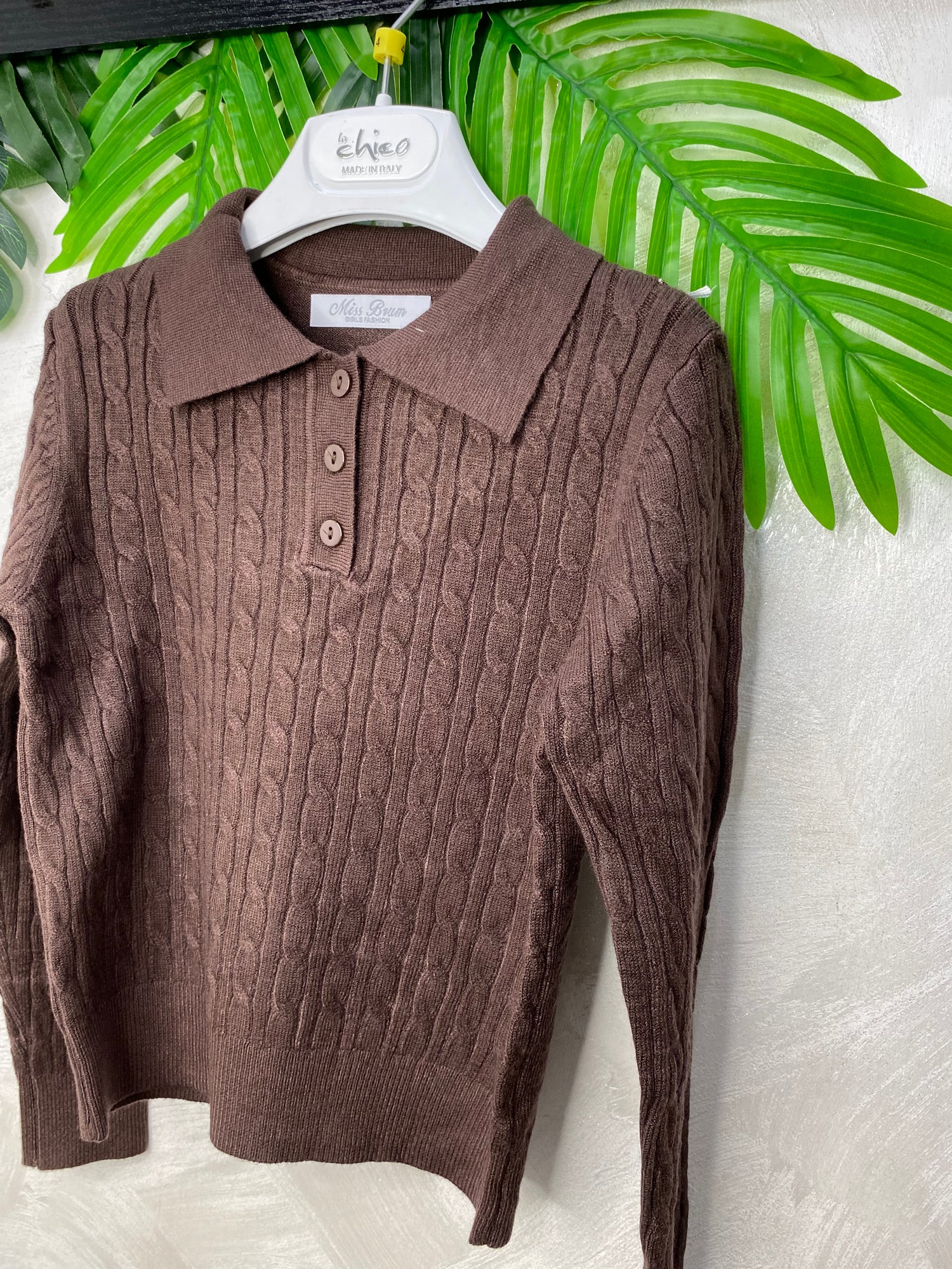 Maglioncino Girls Elegant Chic 2237 Brown