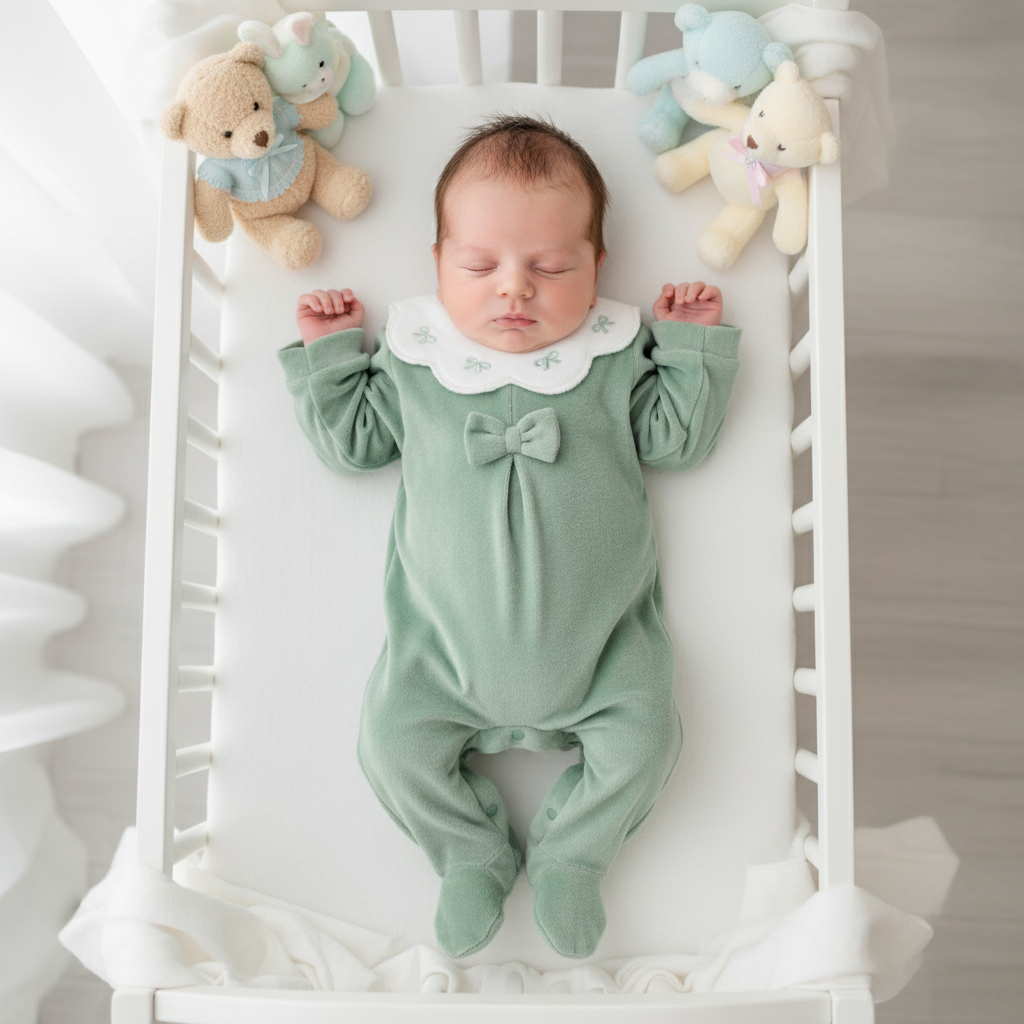 Tutina ciniglia batuffoli i B54810F verde