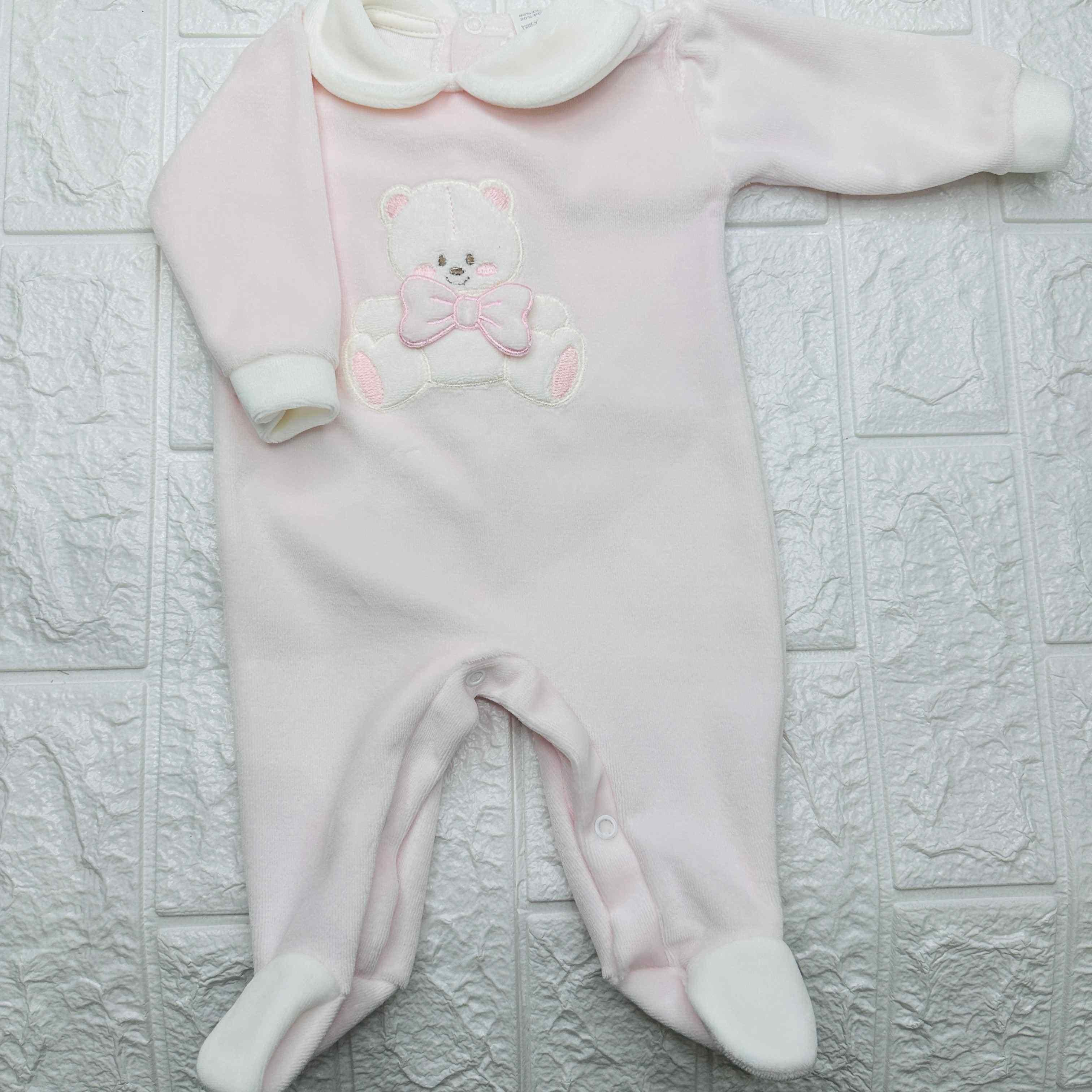 Tutina ciniglia Orso fiocco rosa 30411