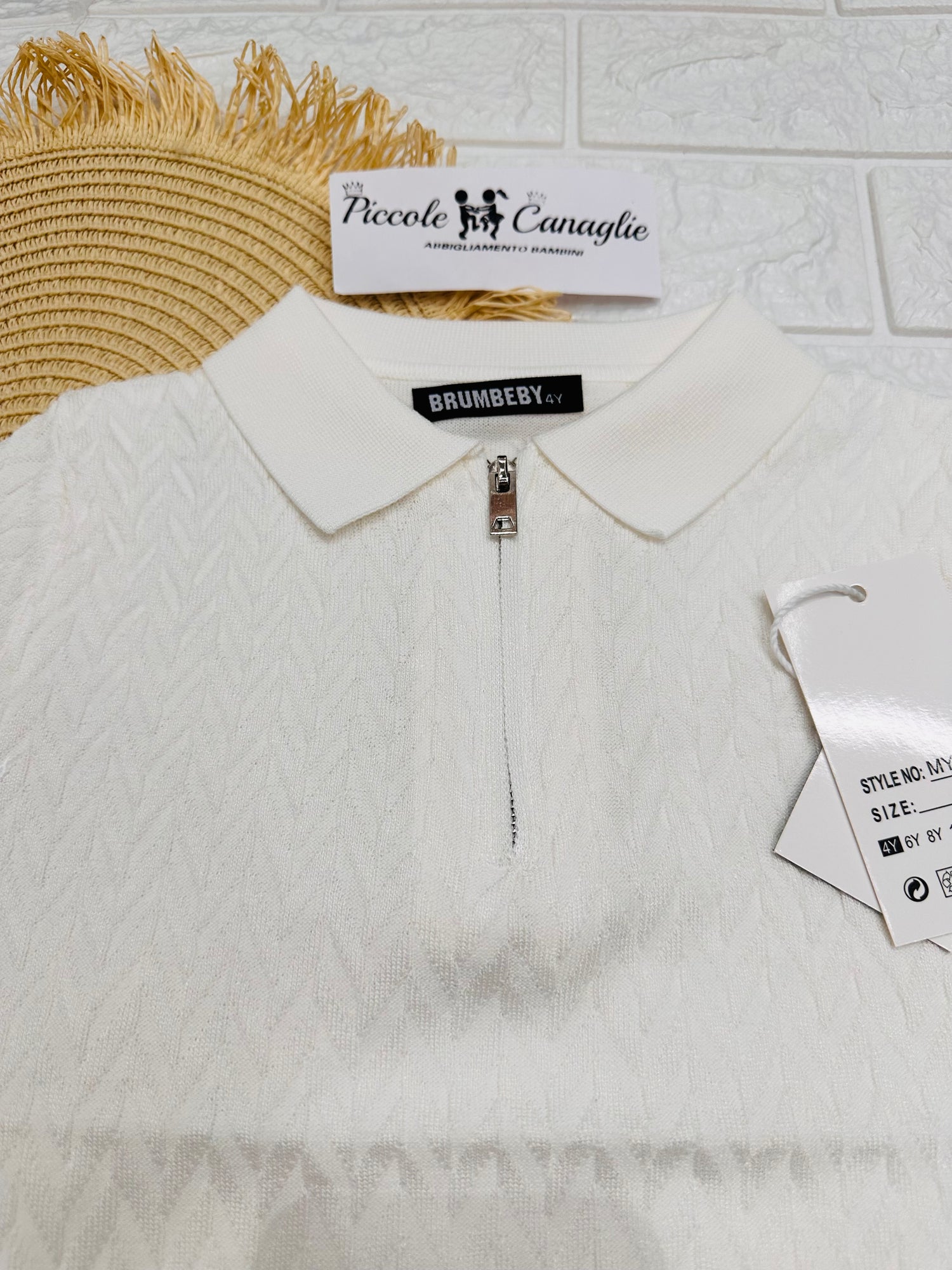 Maglia Filo  Cerniera Bianca 070