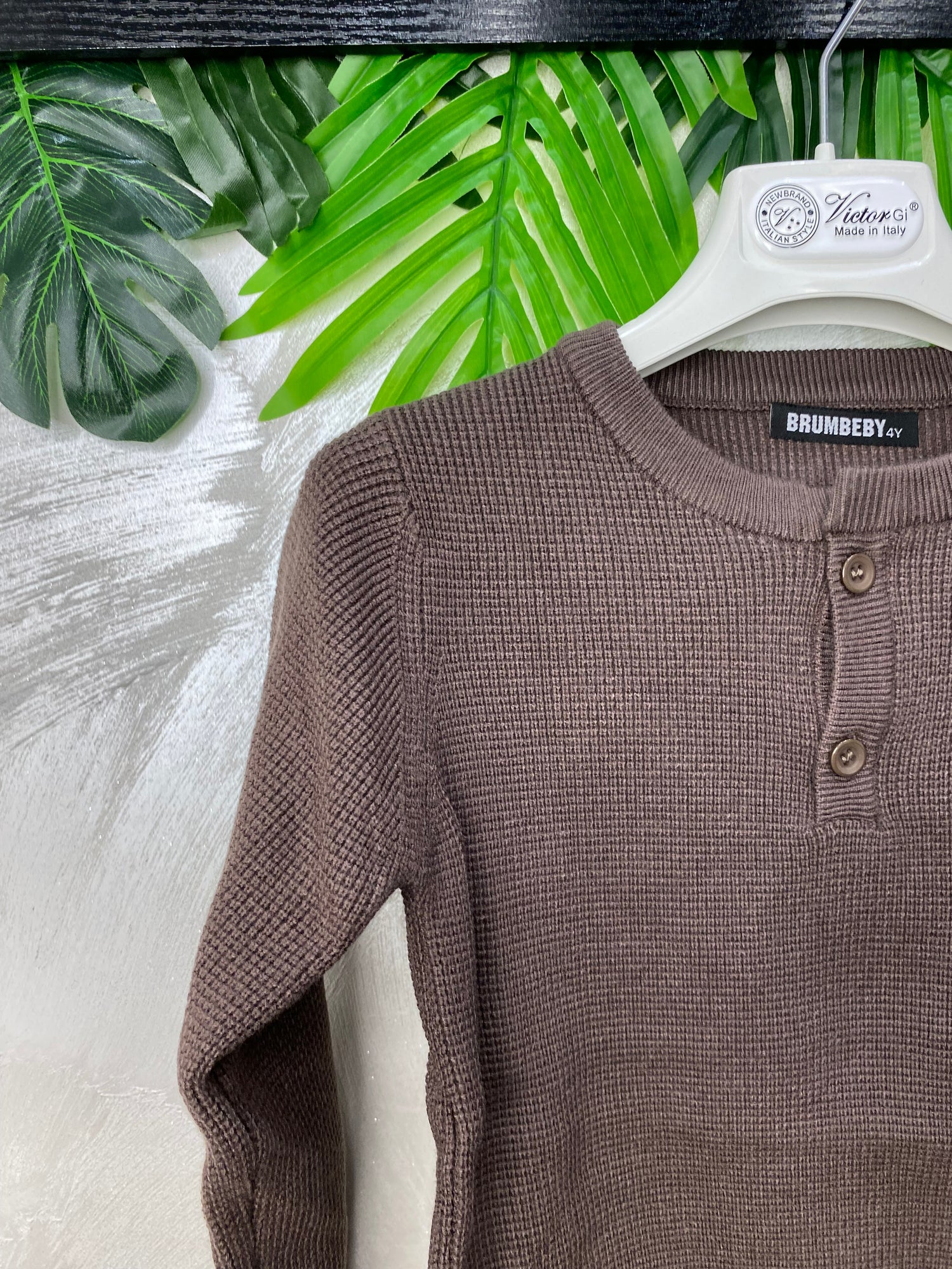 Maglioncino Bottoncino Girocollo Vintage 079 Brown