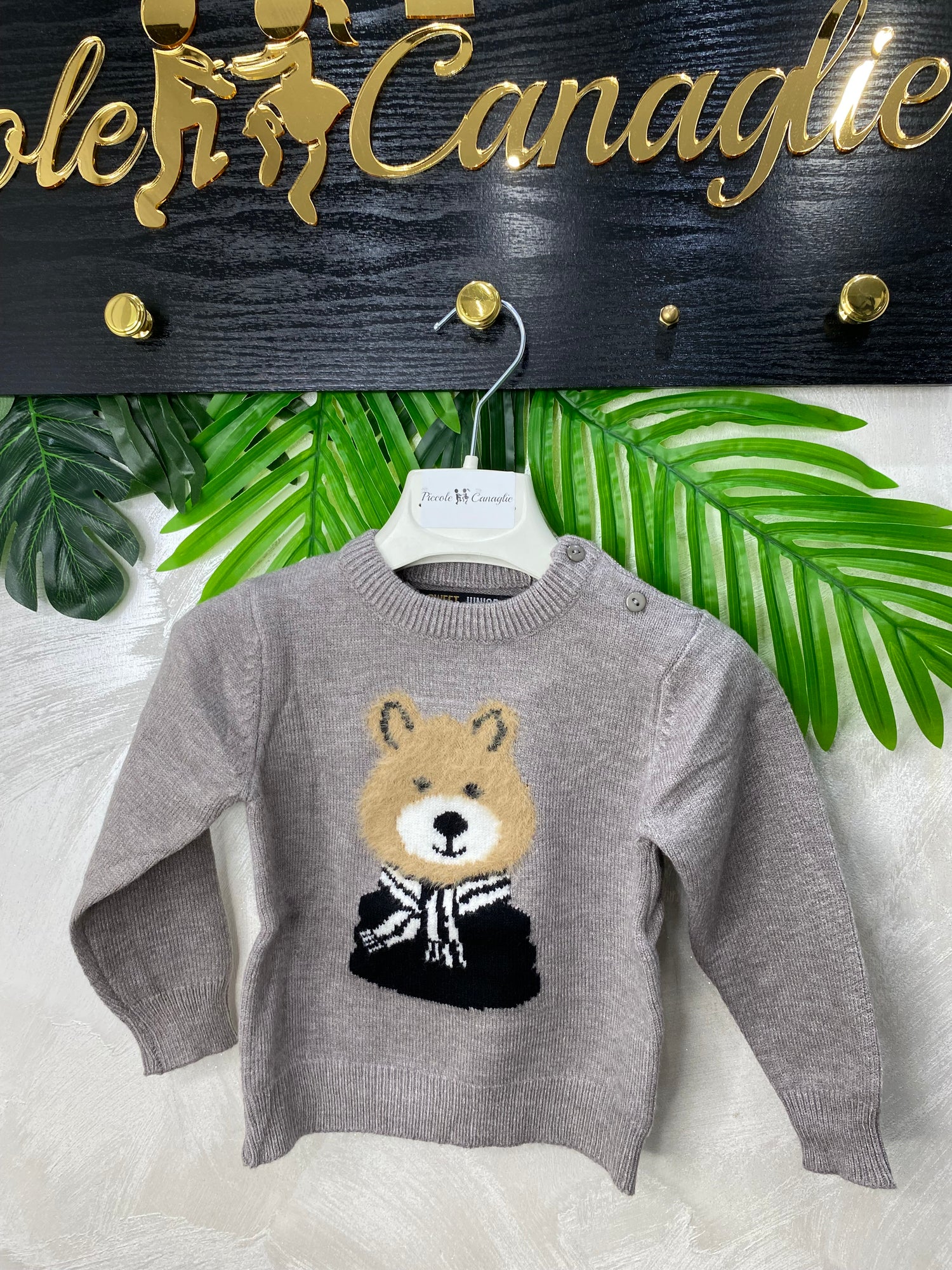 Maglioncino Orsetto Tenerissimo Sweet Junior Grigio L061