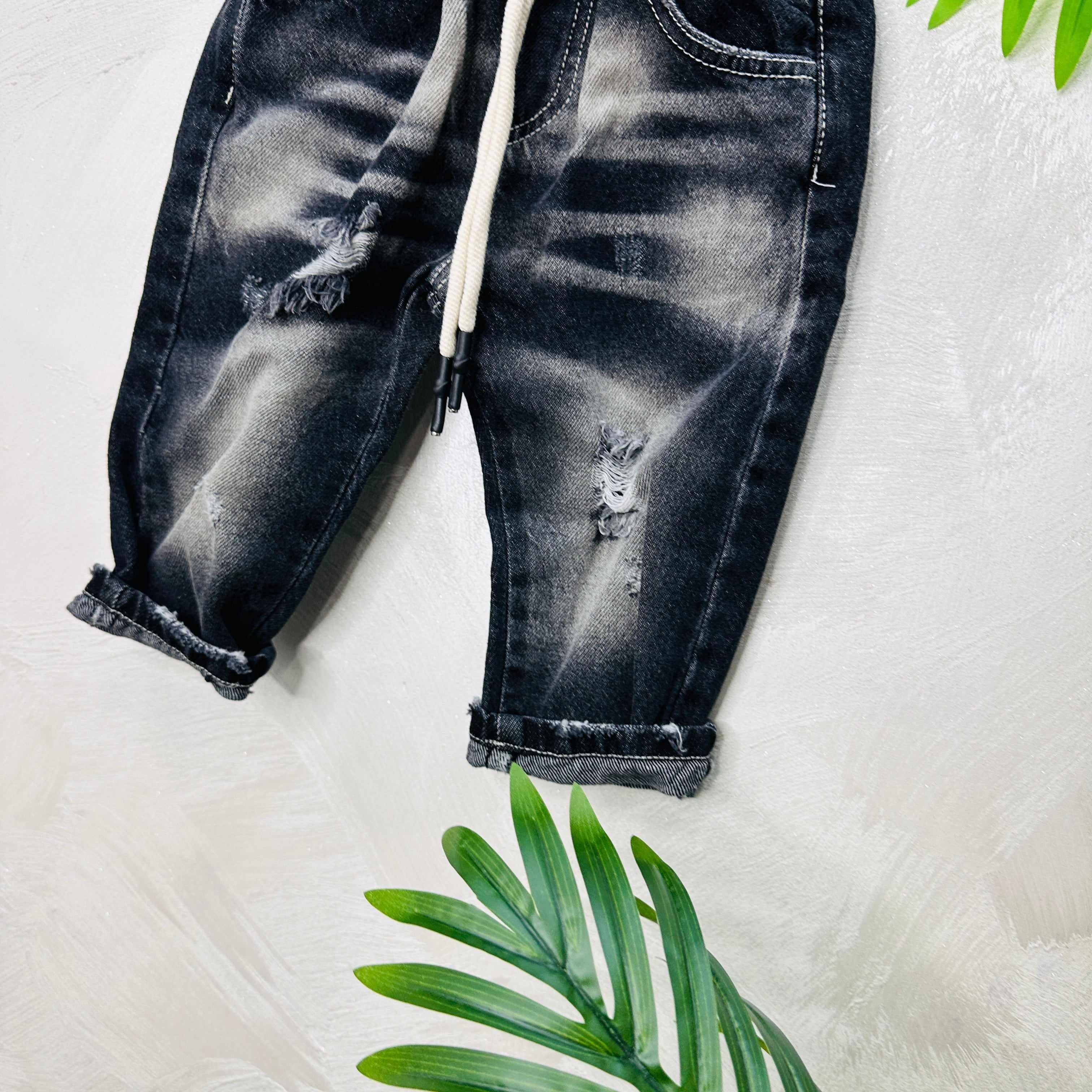 Jeans elastico sfumato Nero mesi